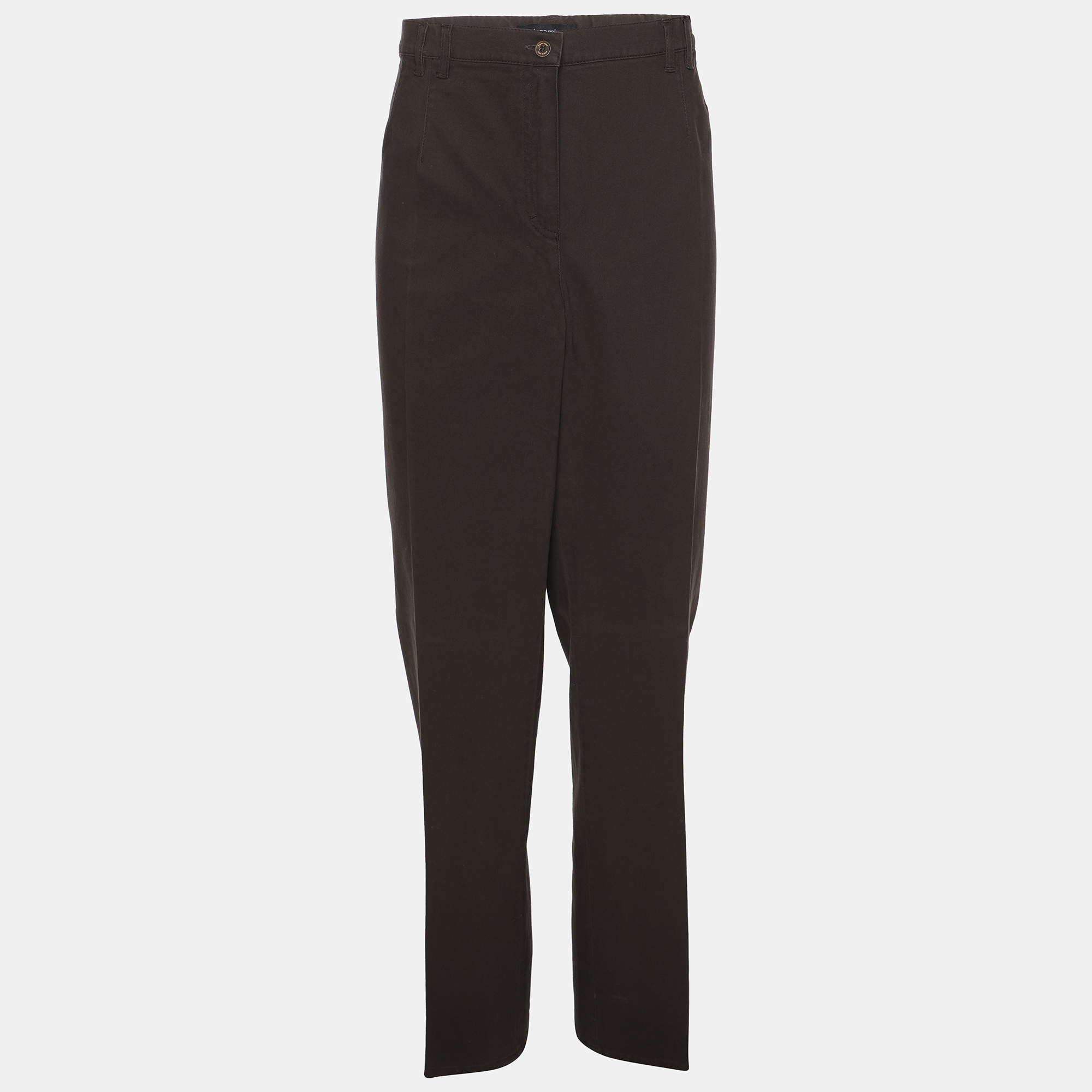 Pre Owned Elena Miro Grey Cotton Pants XXL