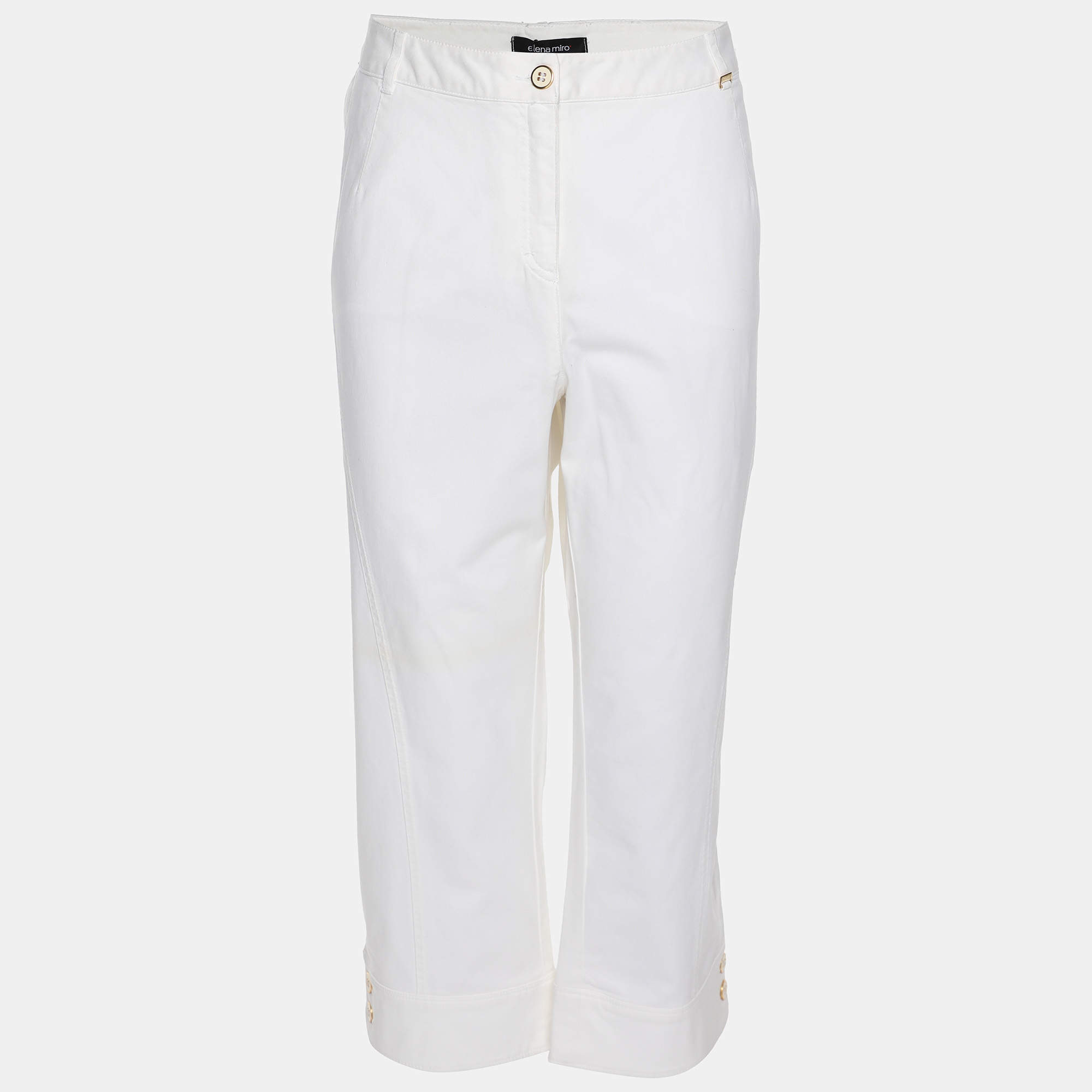 Pre Owned Elena Miro White Denim Jeans XXL