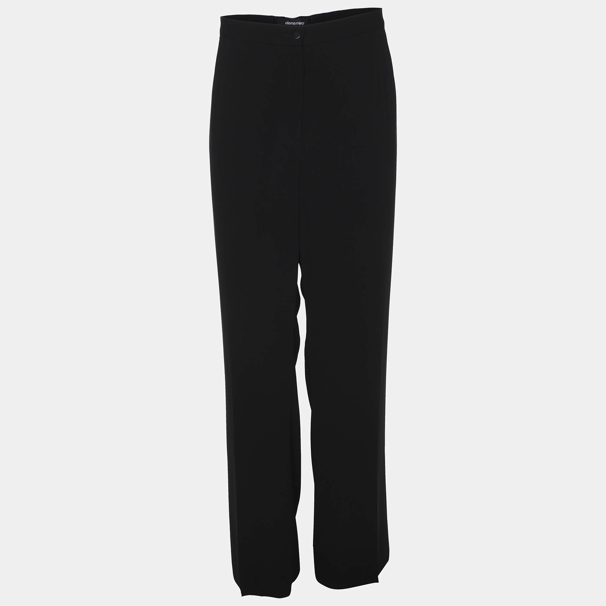 Pre Owned Elena Miro Black Crepe Trousers XXL