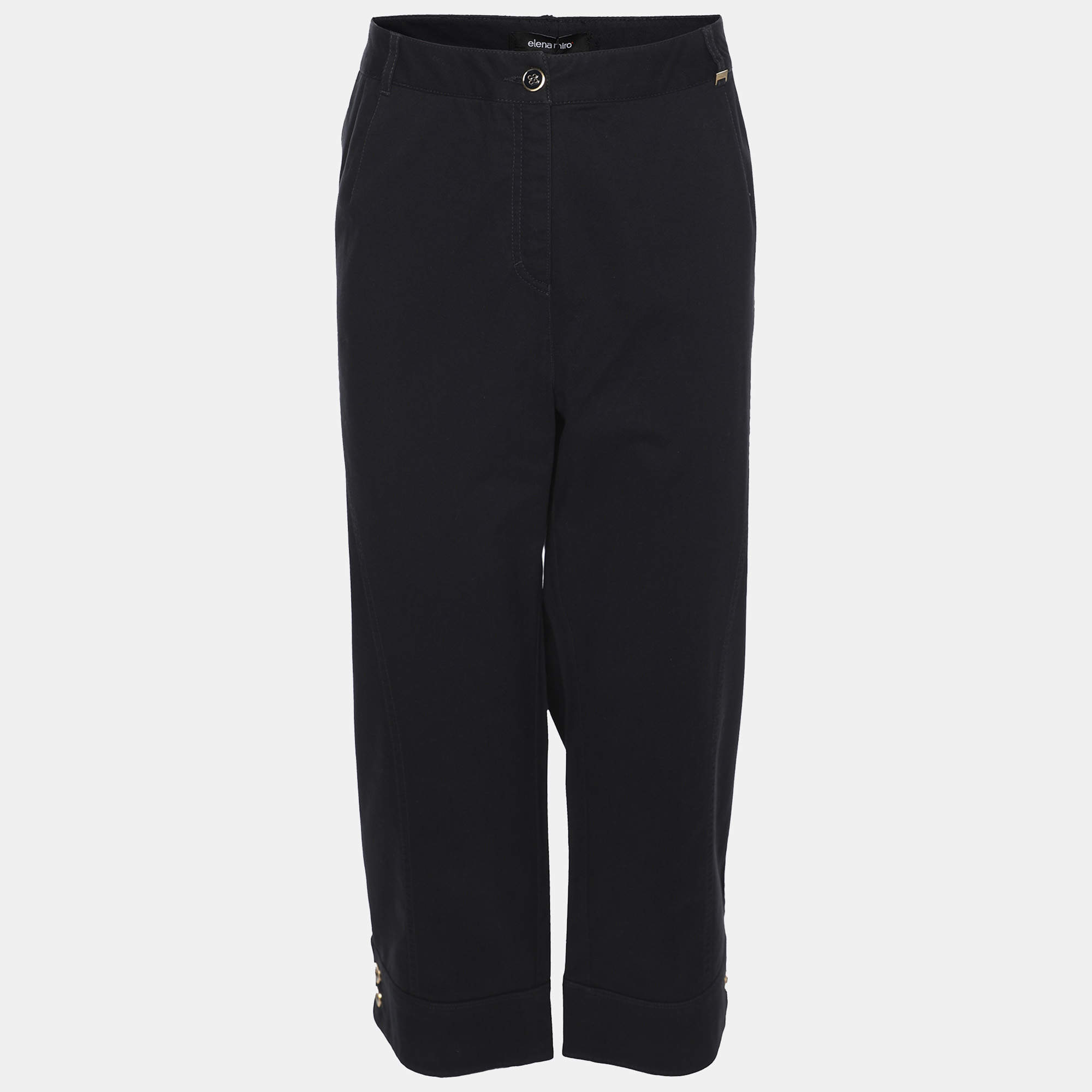 Pre Owned Elena Miro Navy Blue Cotton Pants XXL