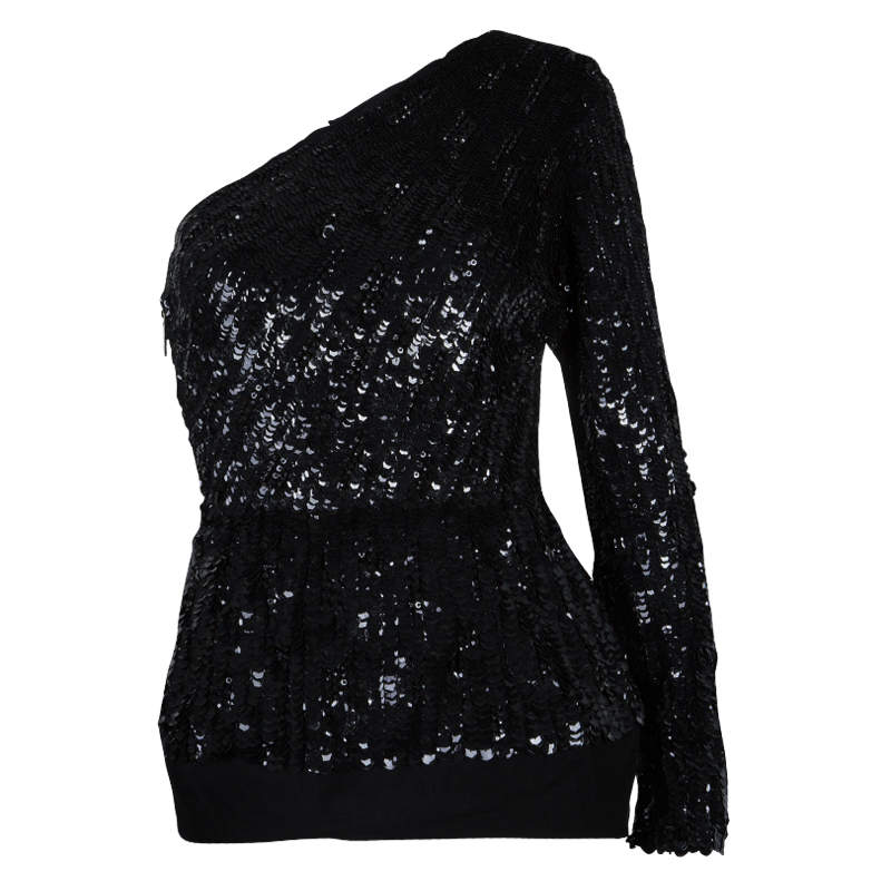 black sequin off the shoulder top