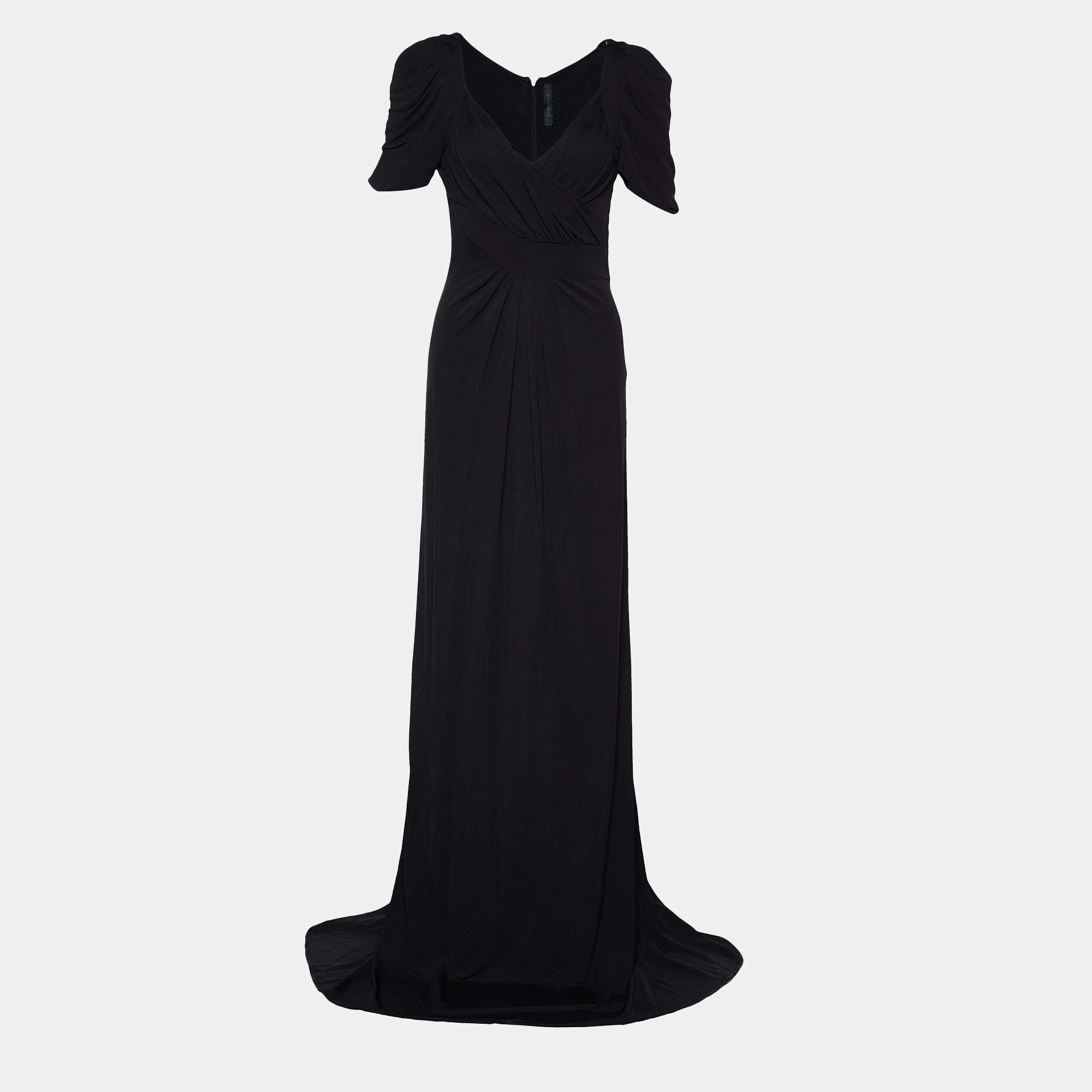 Elie Saab Black Jersey Gathered Yoke Detail Gown M Elie Saab | The ...