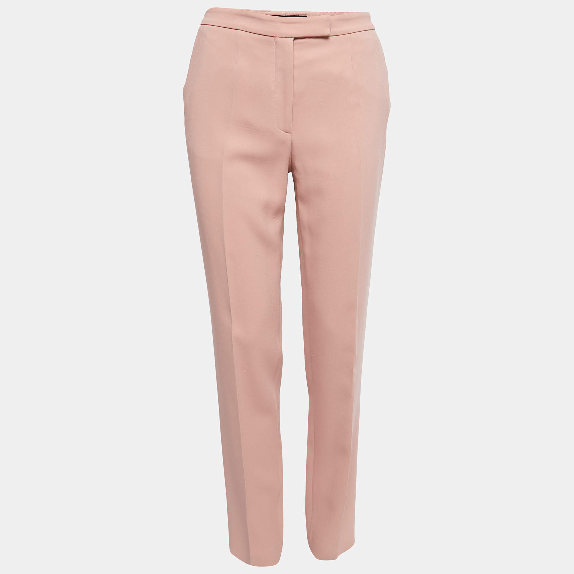 Elie Saab Dusty Pink Crepe Tailored Trousers S