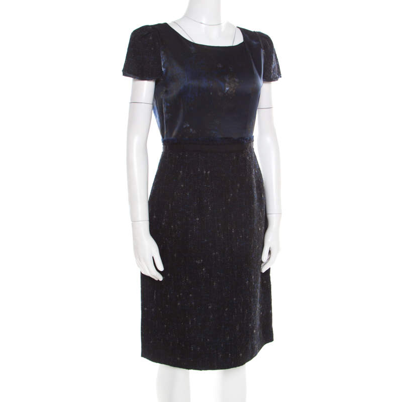 tahari navy dress