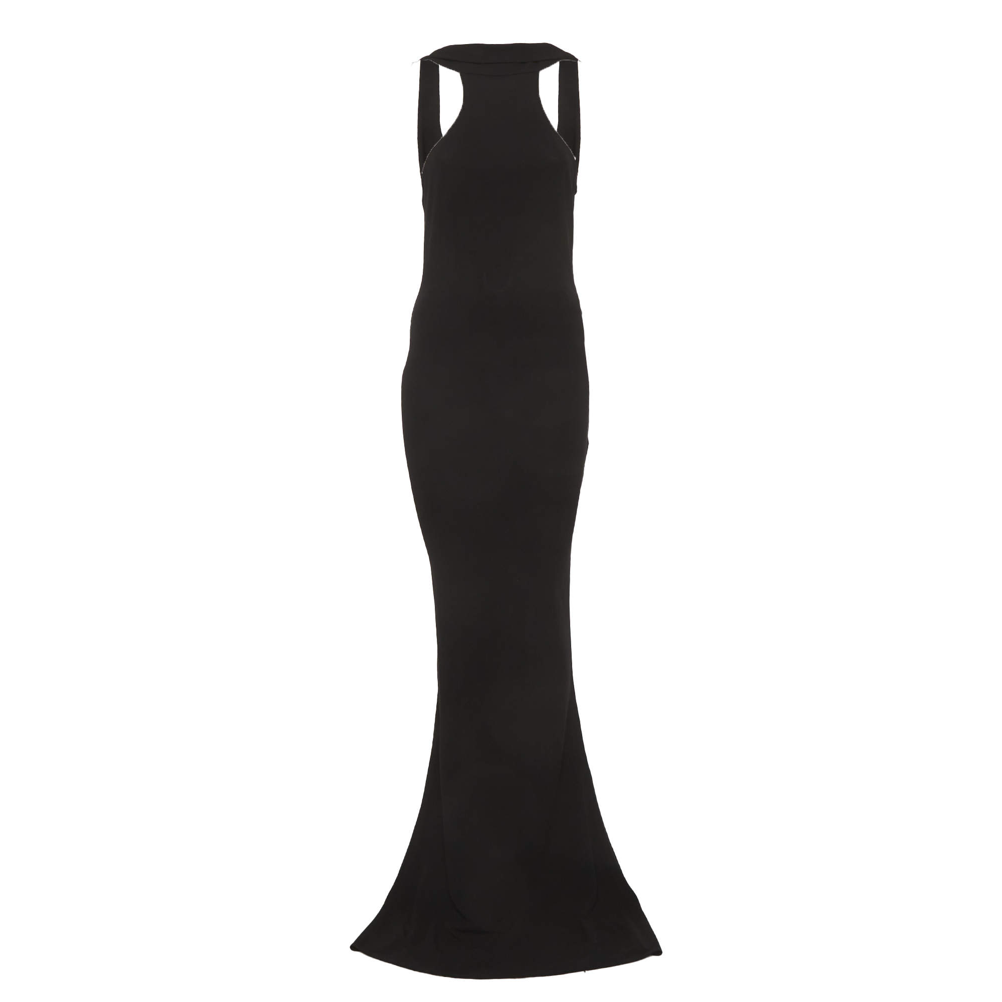 مملوكة مسبقًا Elisabetta Franchi Black Crepe Back Open Evening Gown S