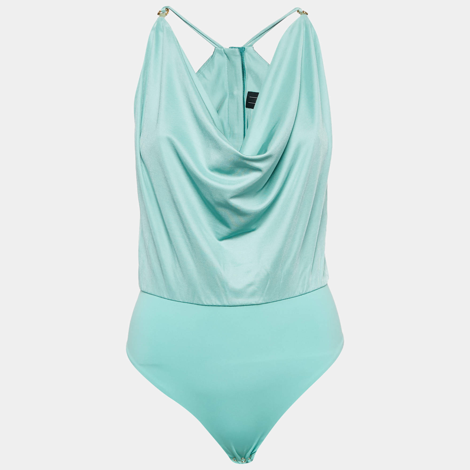 Elisabetta Franchi Green Jersey Bodysuit S