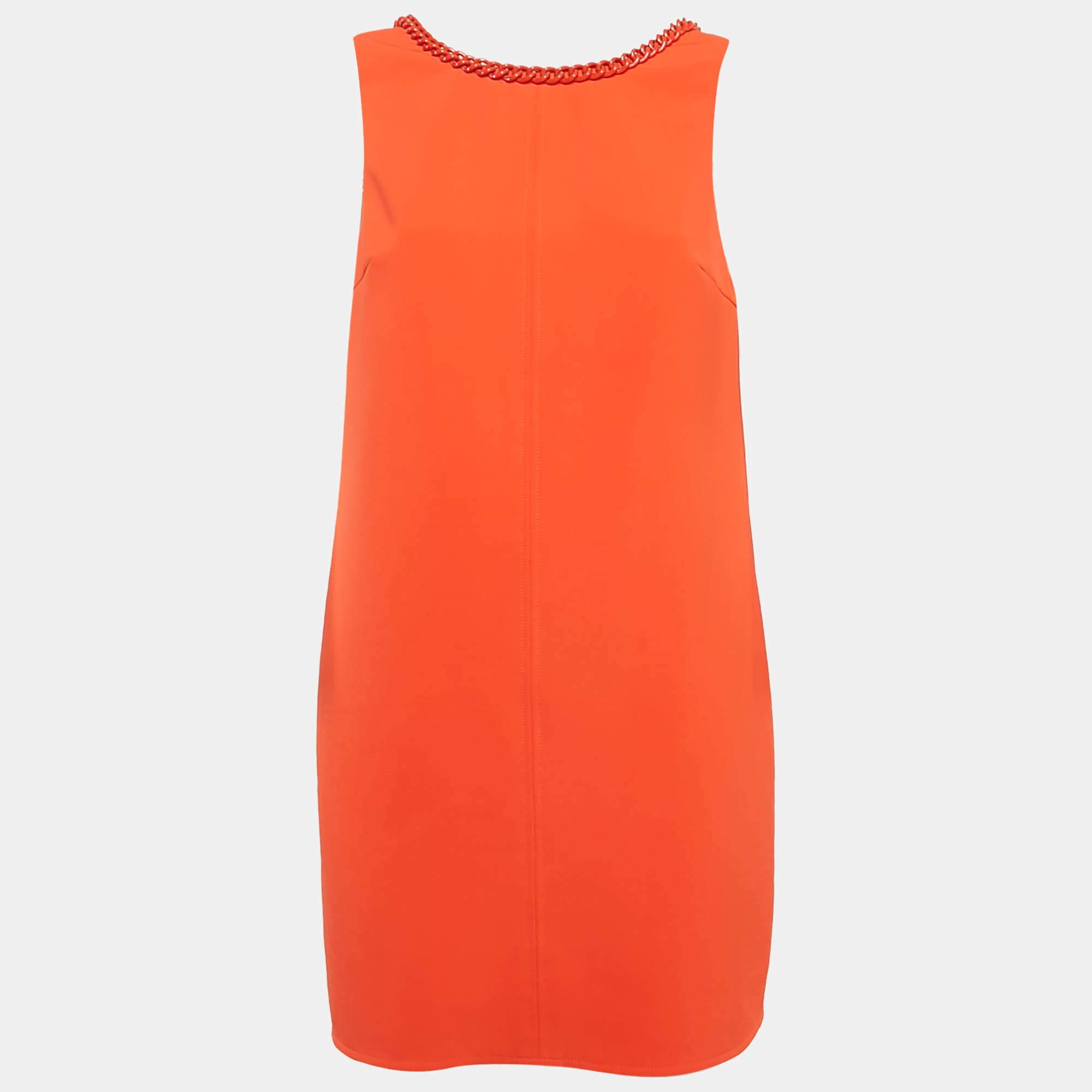 مملوكة مسبقًا فستان إيزابيت ا فرانشي لذكرى العشرين باللون البرتقالي من قماش الكريب بقصة مستقيمة مقاس متوسط (ميديوم)