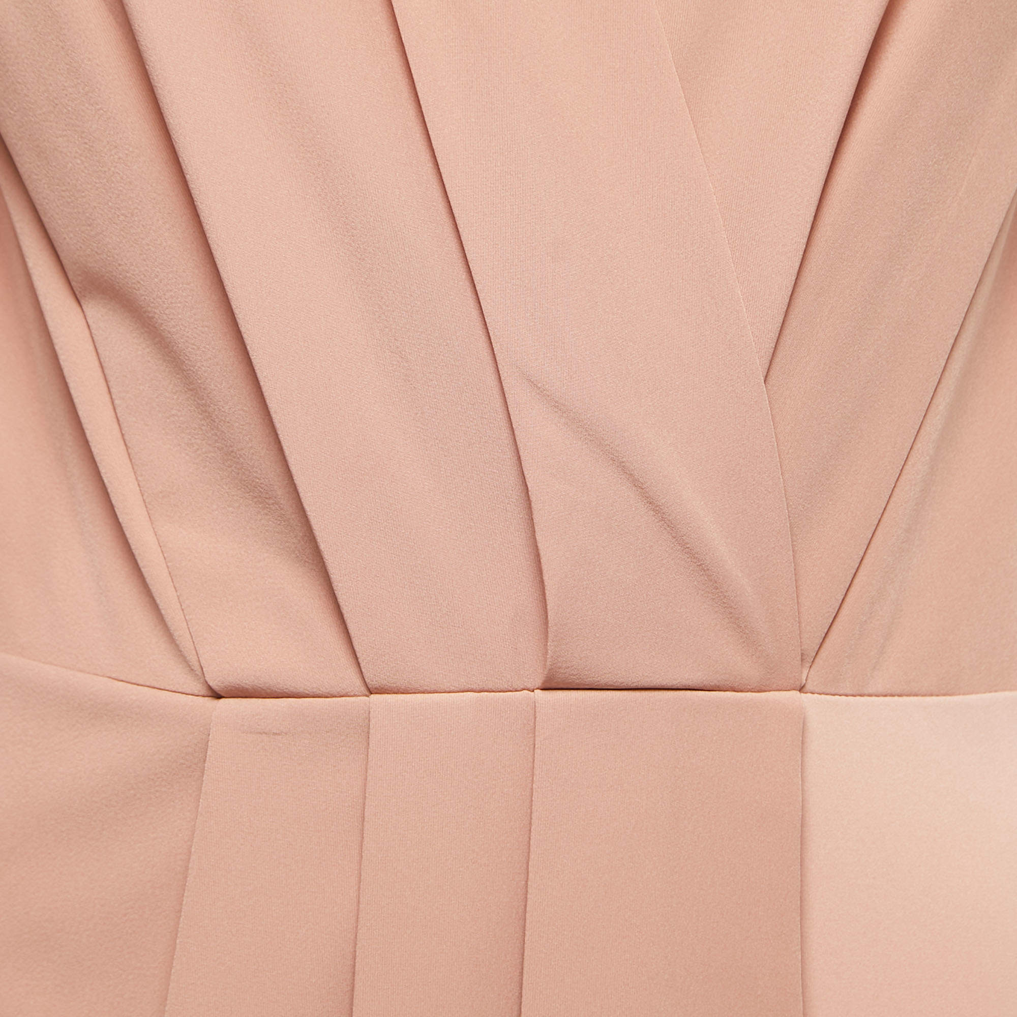 Elisabetta Franchi Pink Jersey Draped One Shoulder Bodysuit M