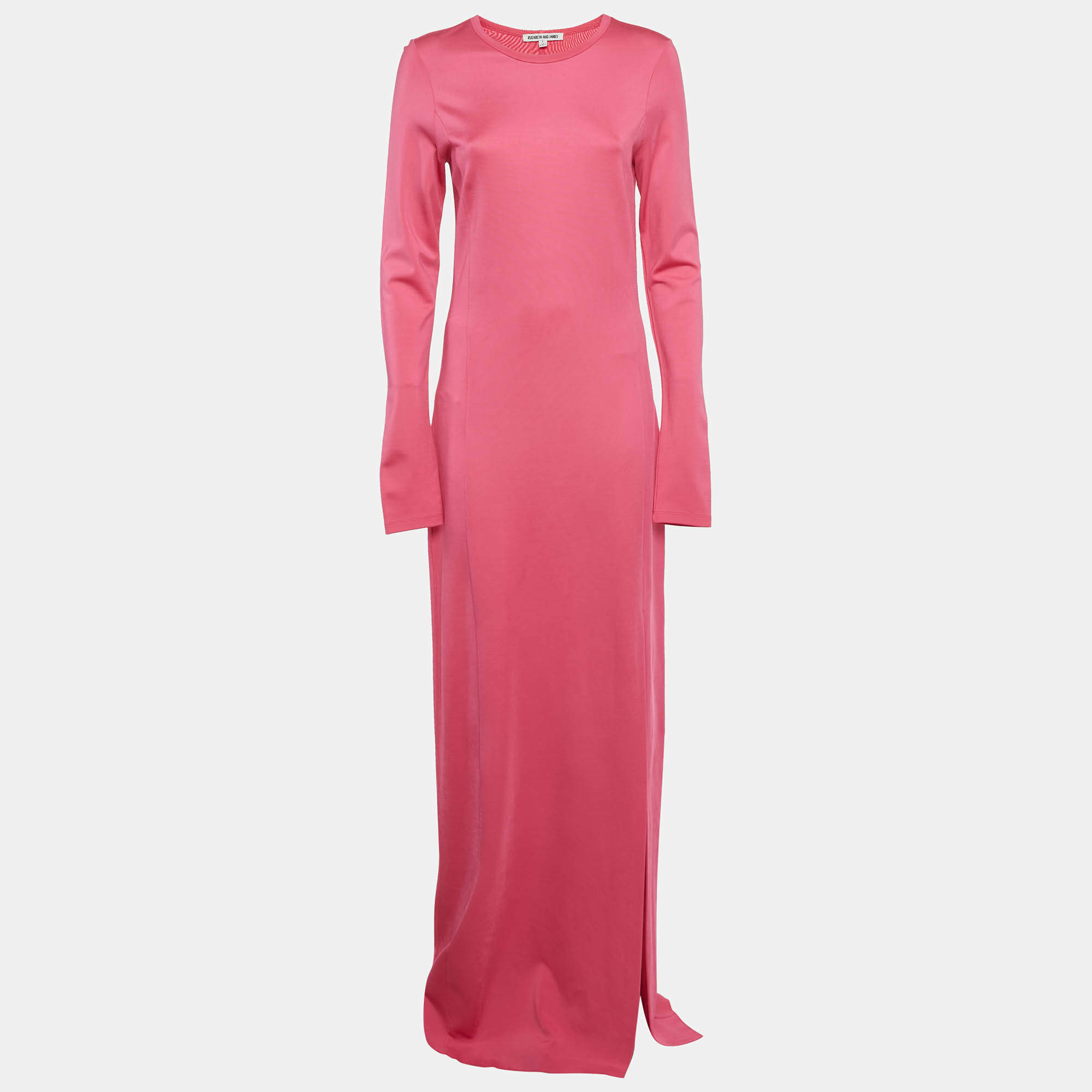 Pre Owned Elizabeth and James Pink Jersey Maxi Dress L