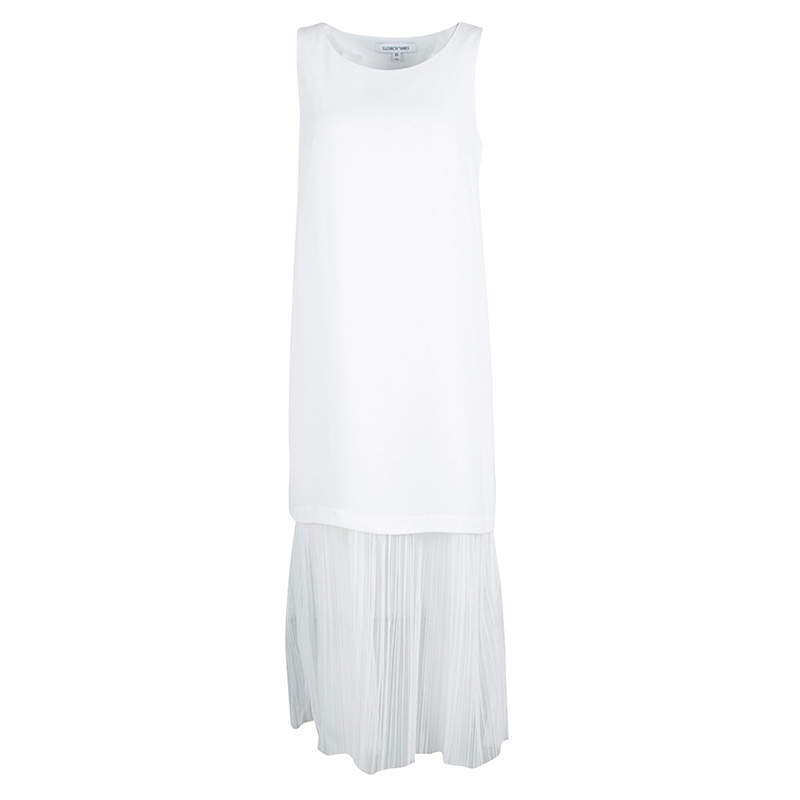 Elizabeth and James White Tulle Underlay Sleeveless Kisa Midi Dress XS
