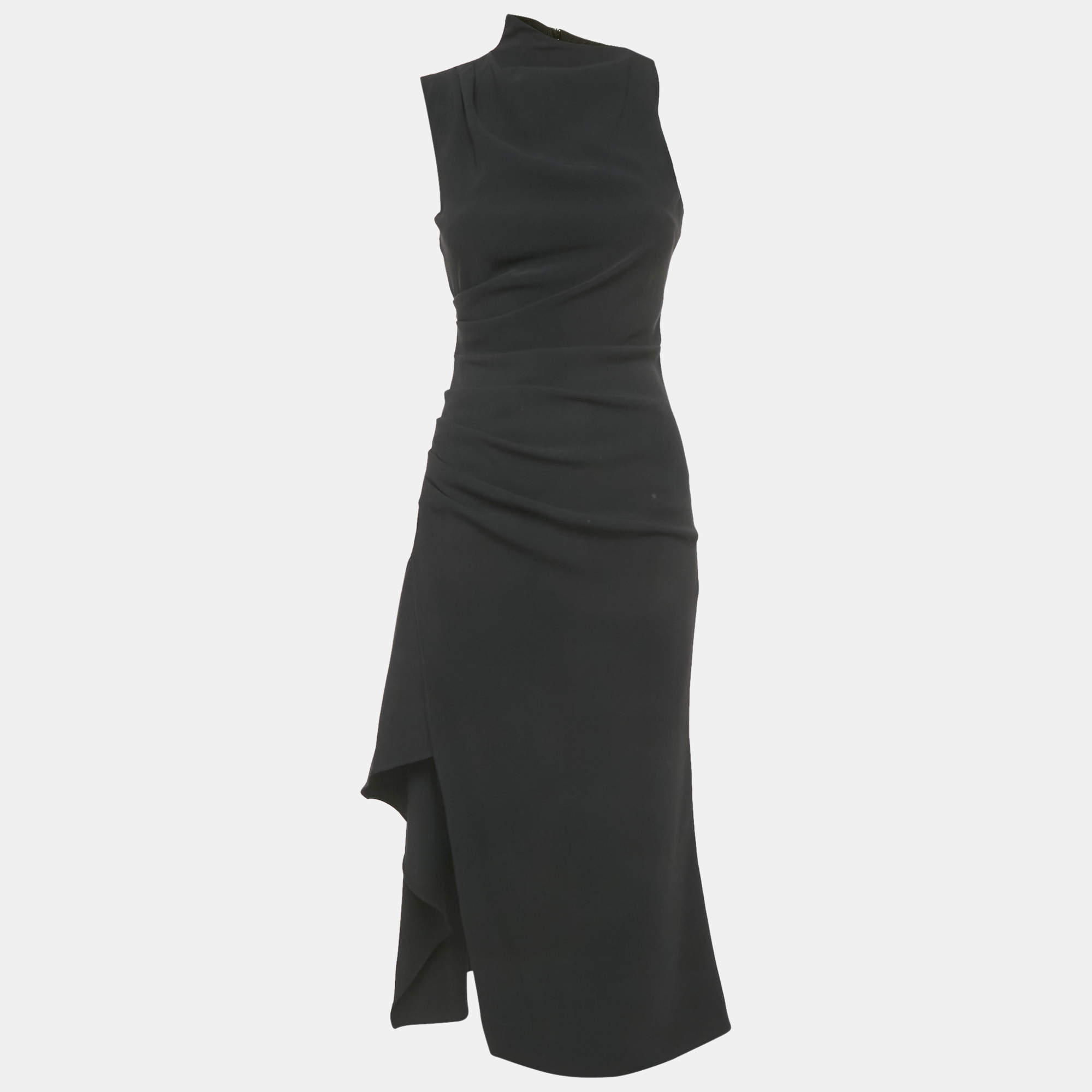 Pre Owned Elliatt Black Crepe High Neck Giovanna Dress XS