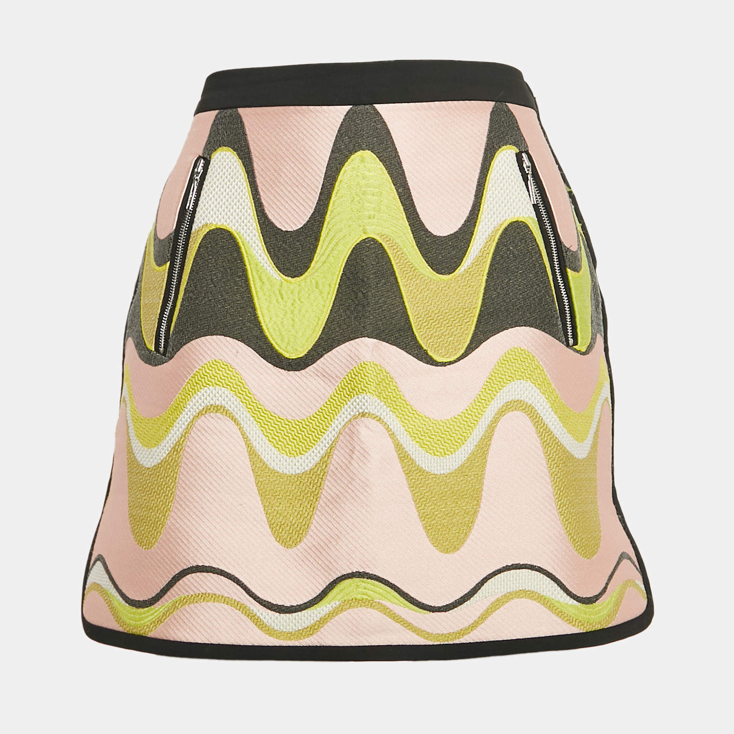Emilio Pucci Pink Wave Jacquard Mini Skirt M