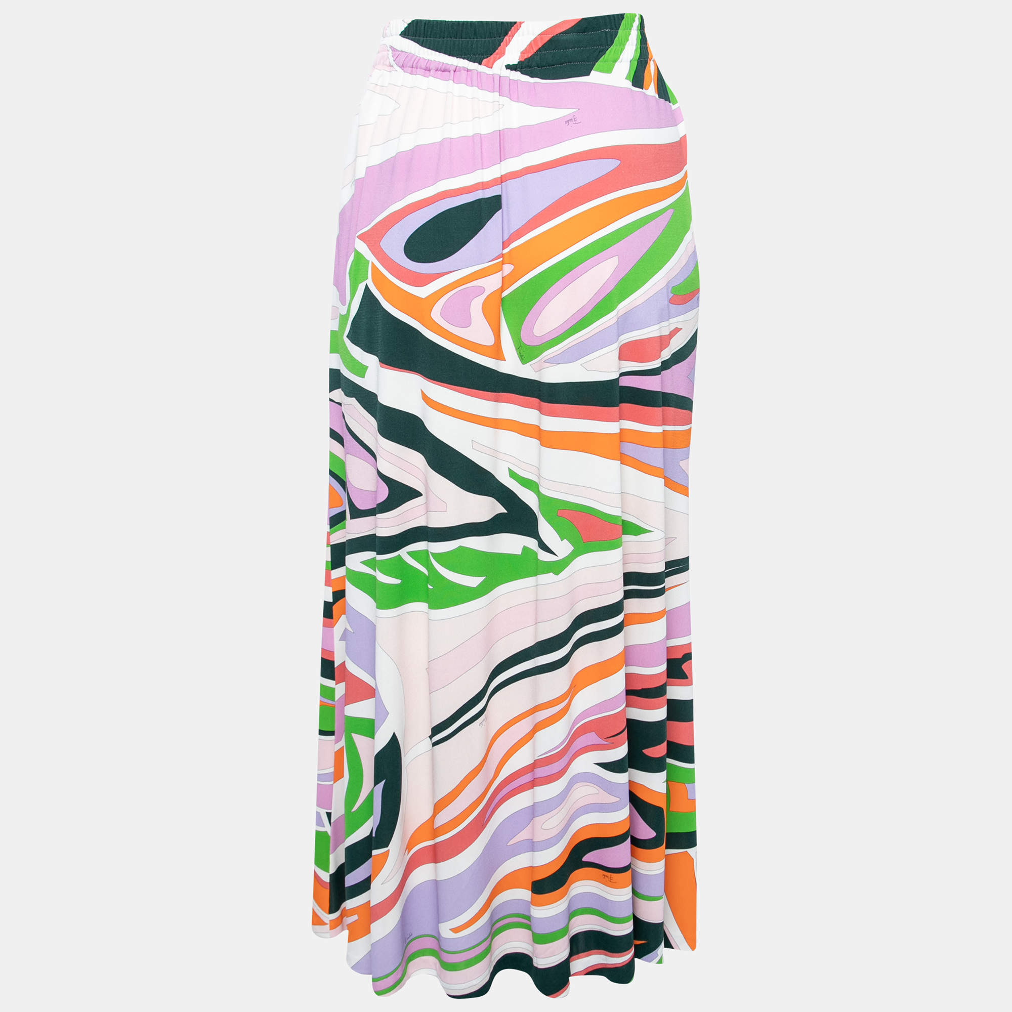 Emilio Pucci Multicolor Printed Jersey Maxi Skirt M