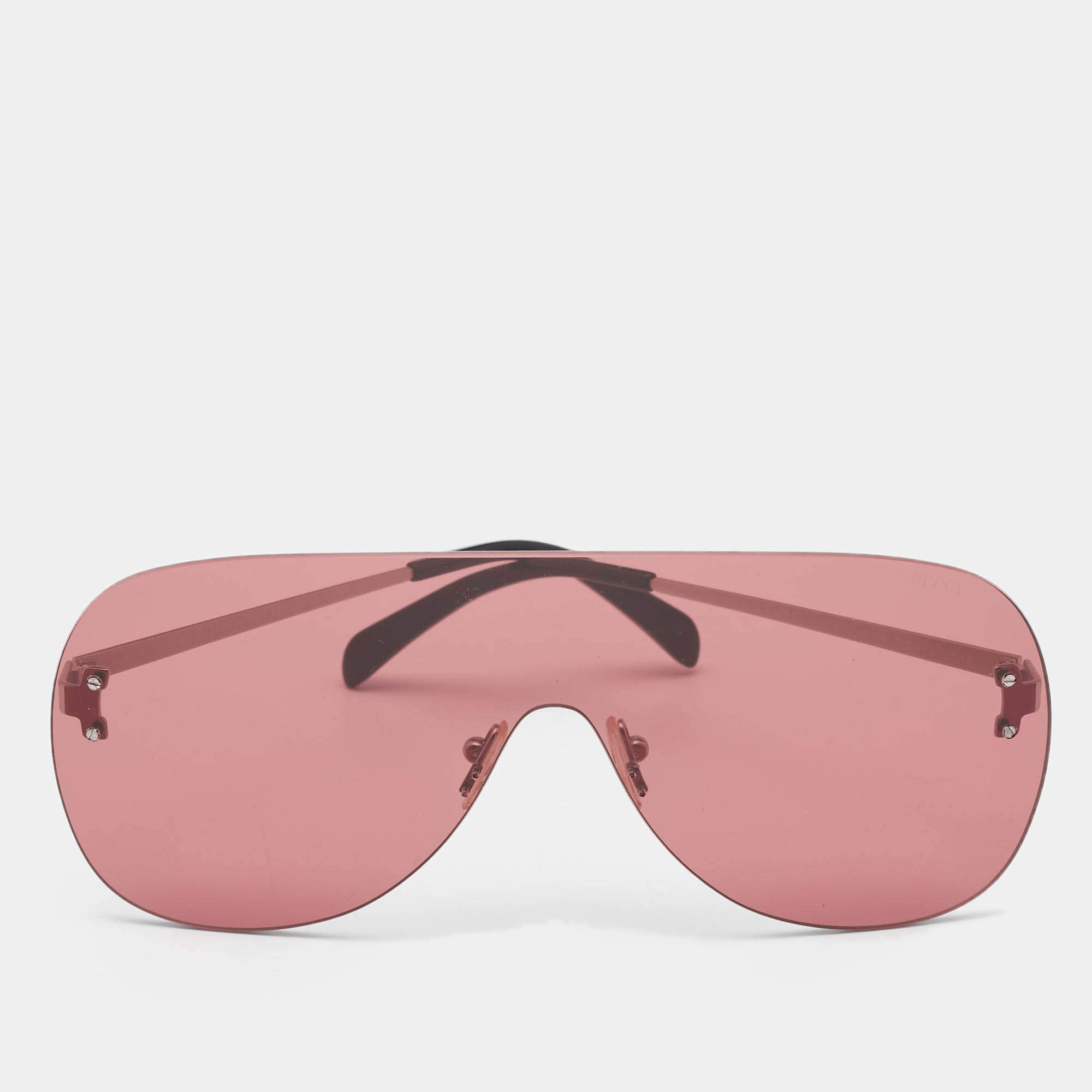 Emilio Pucci Burgundy EP 78 16S Shield Sunglasses