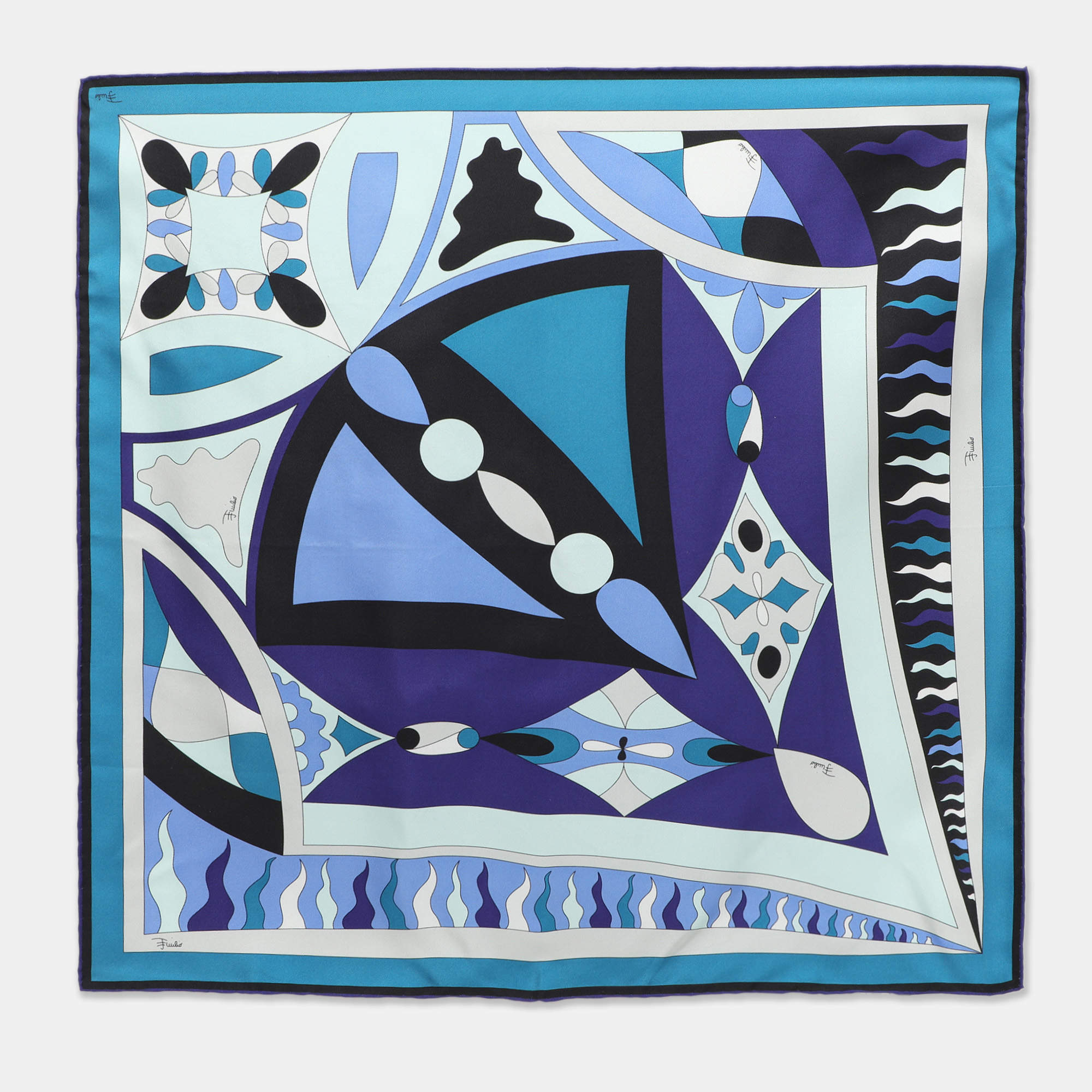 Emilio Pucci Multicolor Printed Silk Square Scarf