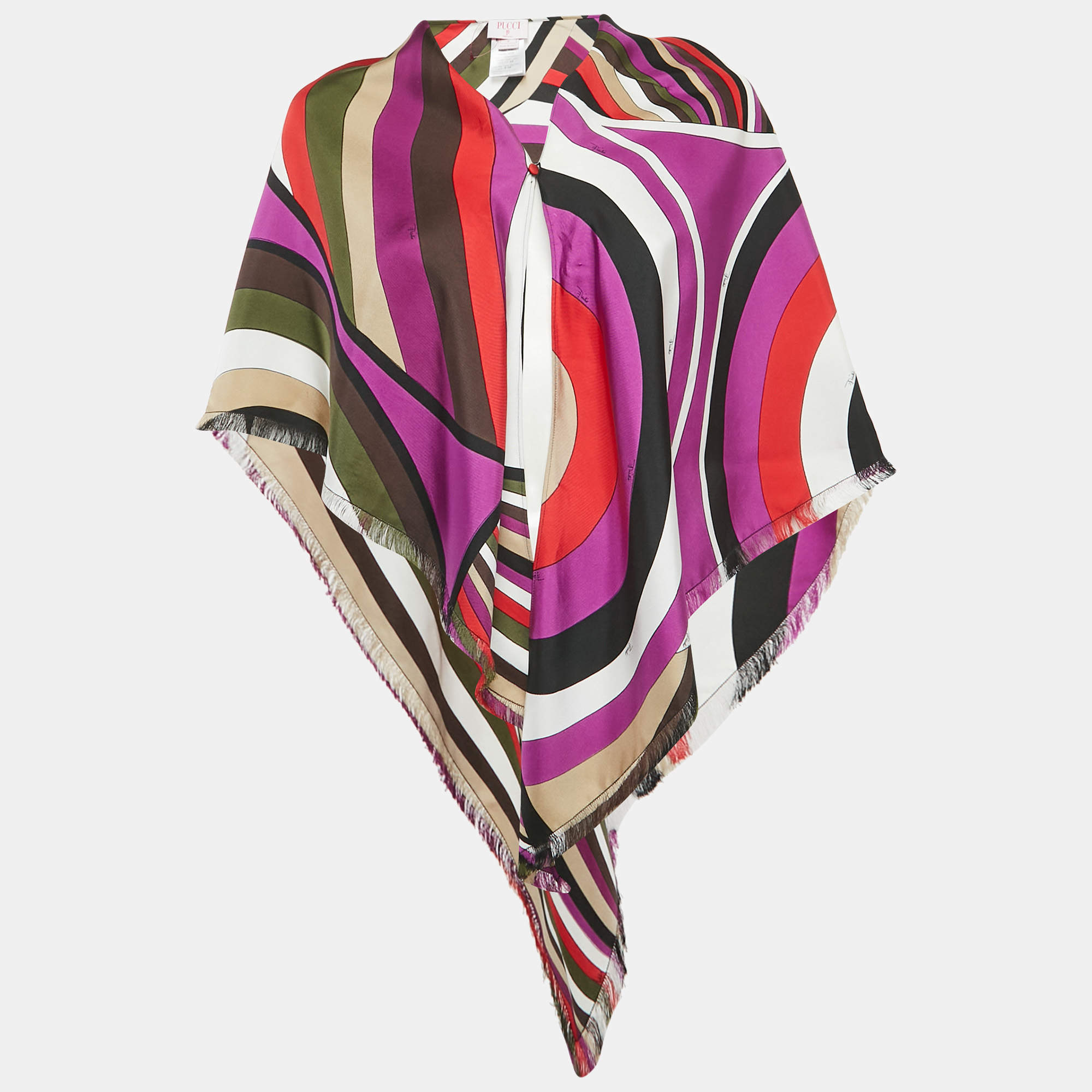 مملوكة مسبقًا Emilio Pucci Multicolor Printed Silk Triangle Scarf