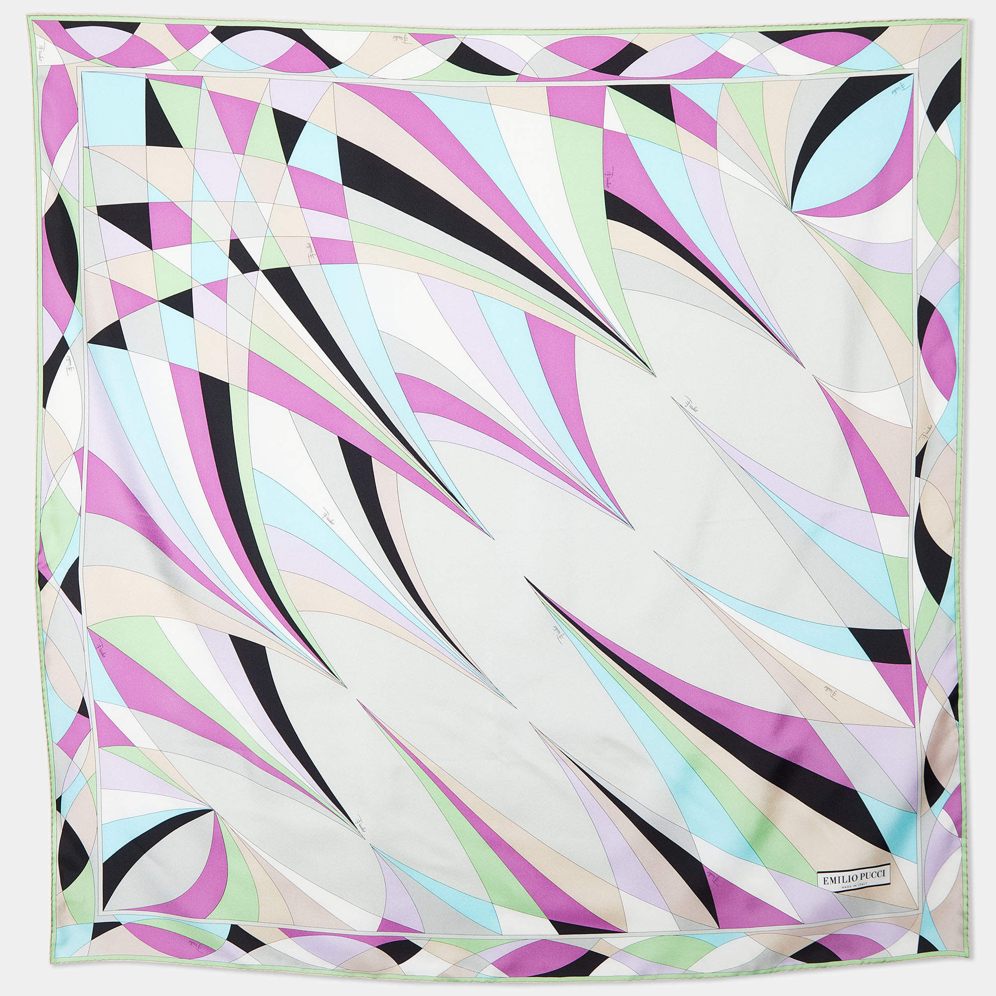 Emilio Pucci Multicolour Printed Silk Square Scarf