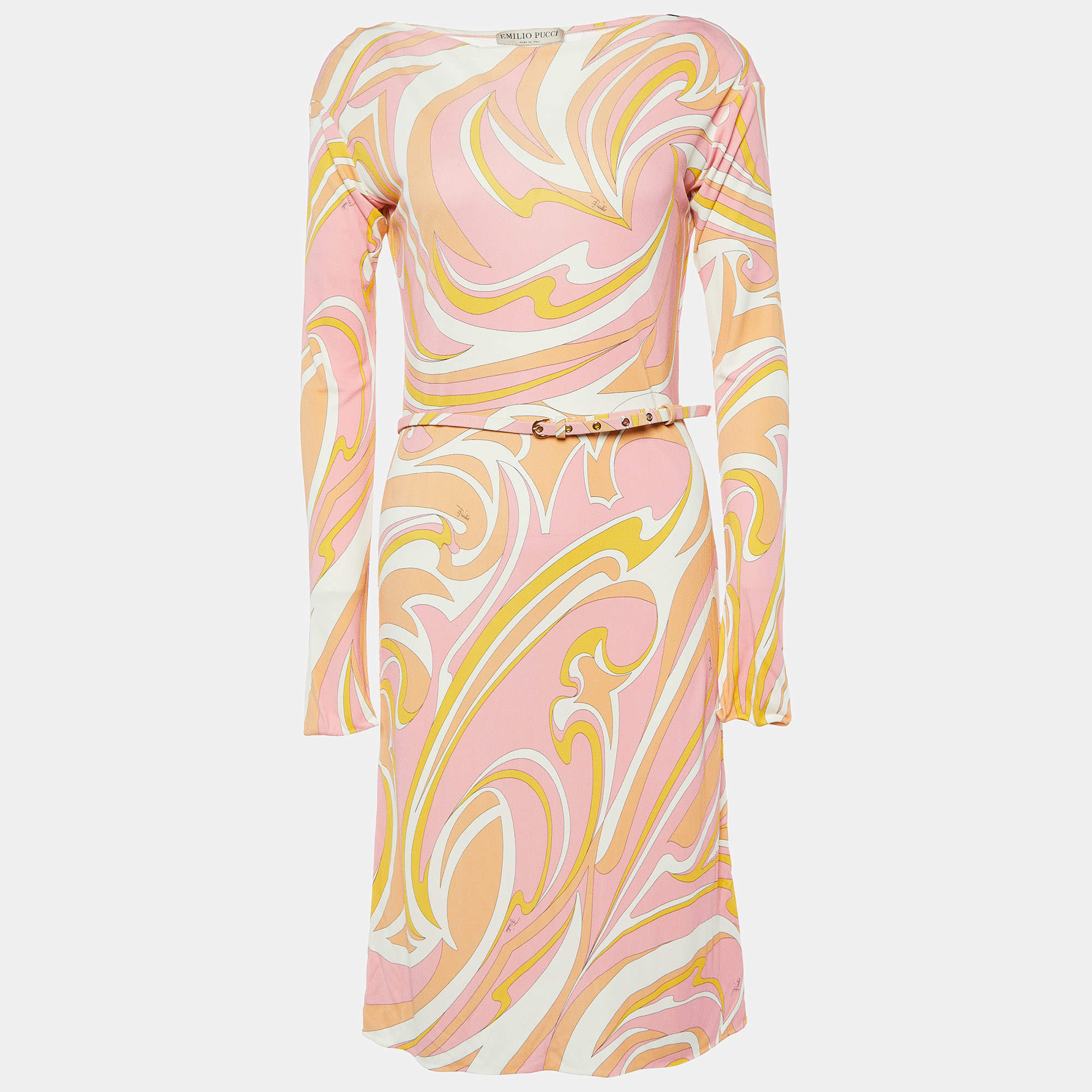 Emilio Pucci Multicolor Printed Jersey Midi Dress M