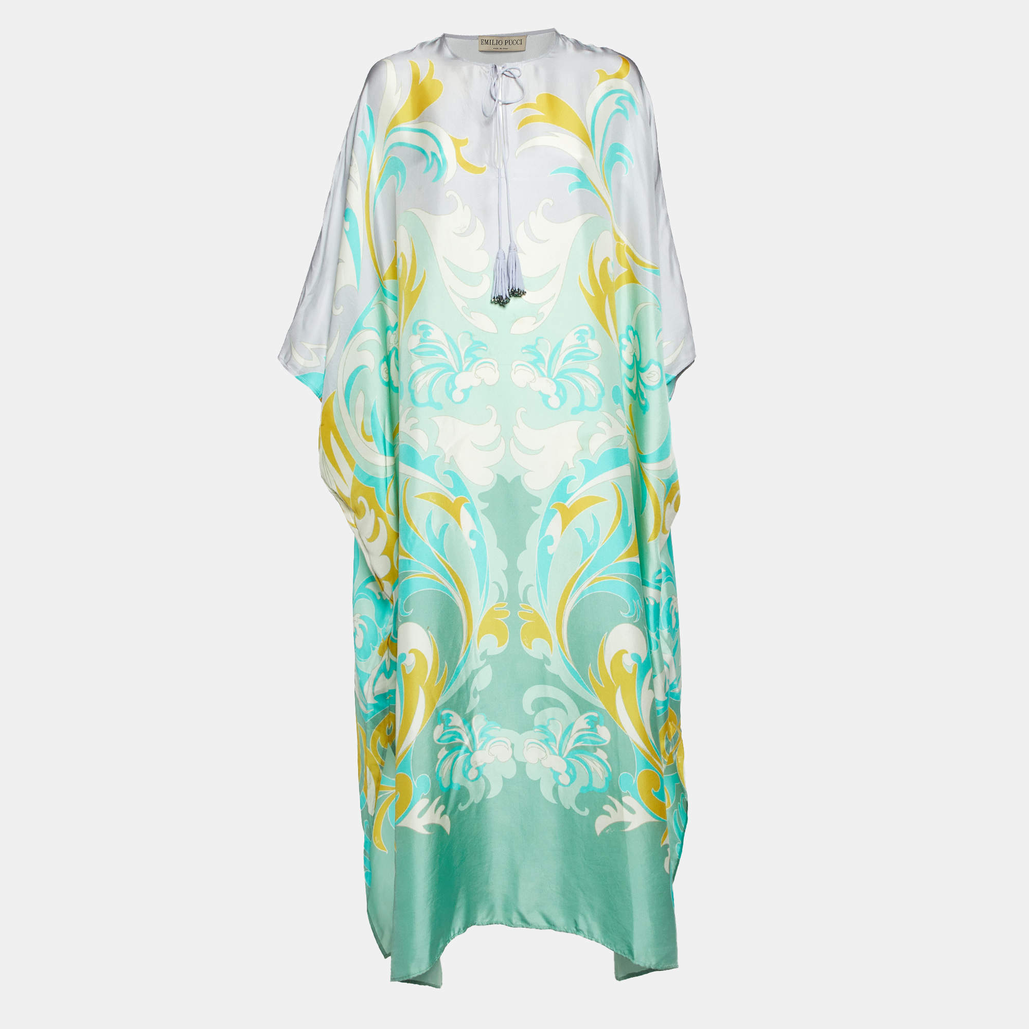 Emilio Pucci Multicolor Printed Silk Kaftan One Size 