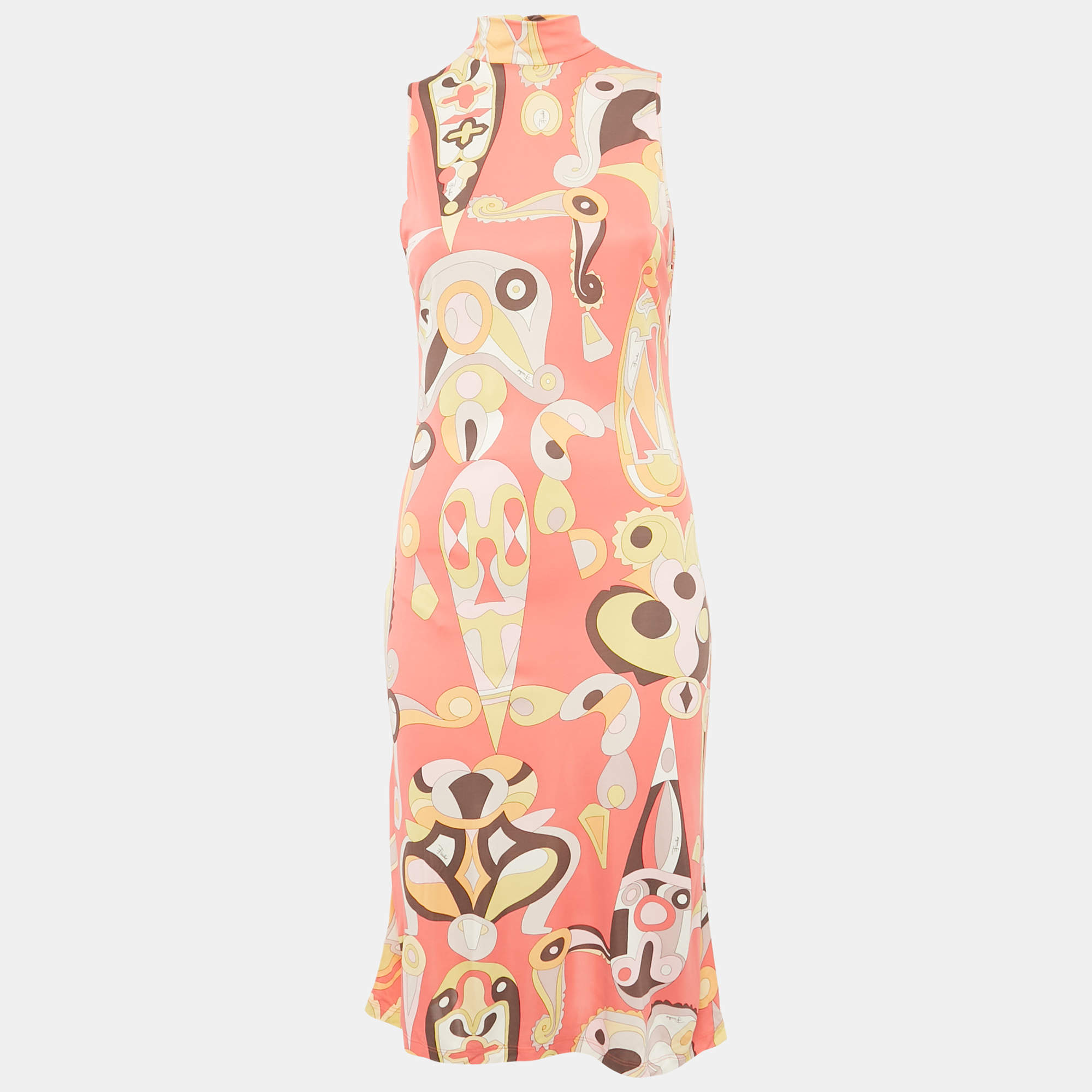 Pre Owned Emilio Pucci Firenze Pink Printed Jersey Short Dress M