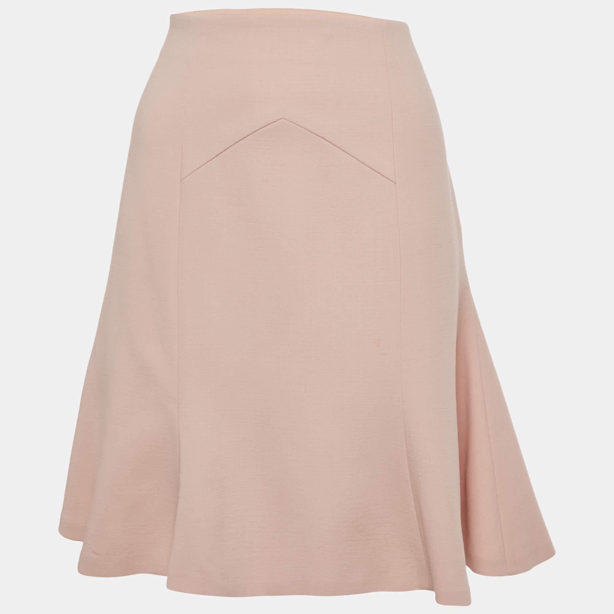 Pre Owned Emilio Pucci Pink Wool Fit & Flare Skirt M