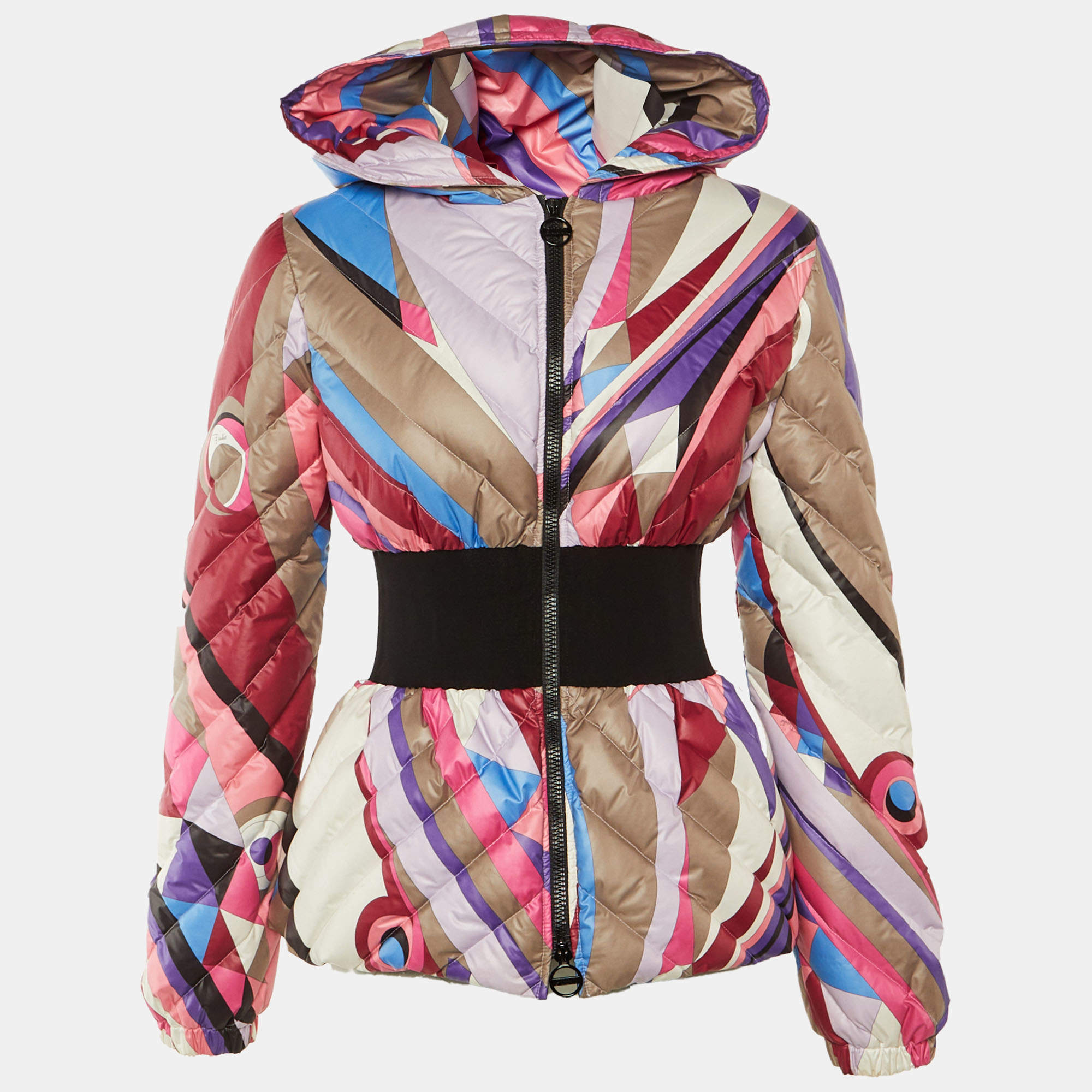 مملوكة مسبقًا Emilio Pucci Multicolor Printed Puffer Down Jacket S