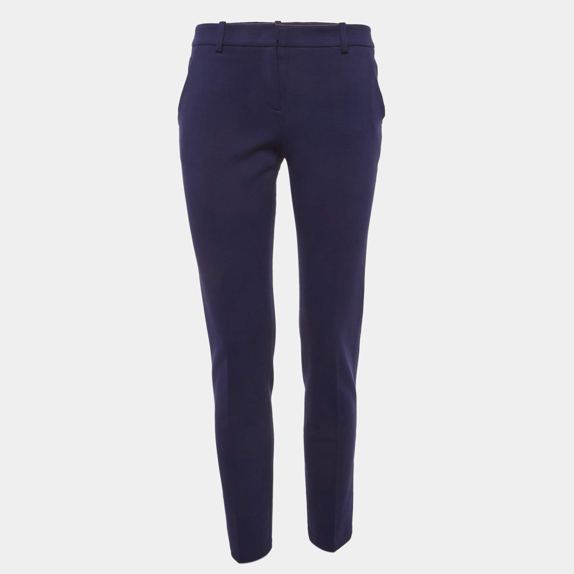 Pre Owned بنطلون إيميليو بوتشي كريب أزرق مطاطي مس تقيم المقاس متوسط/28 بوصة خصر