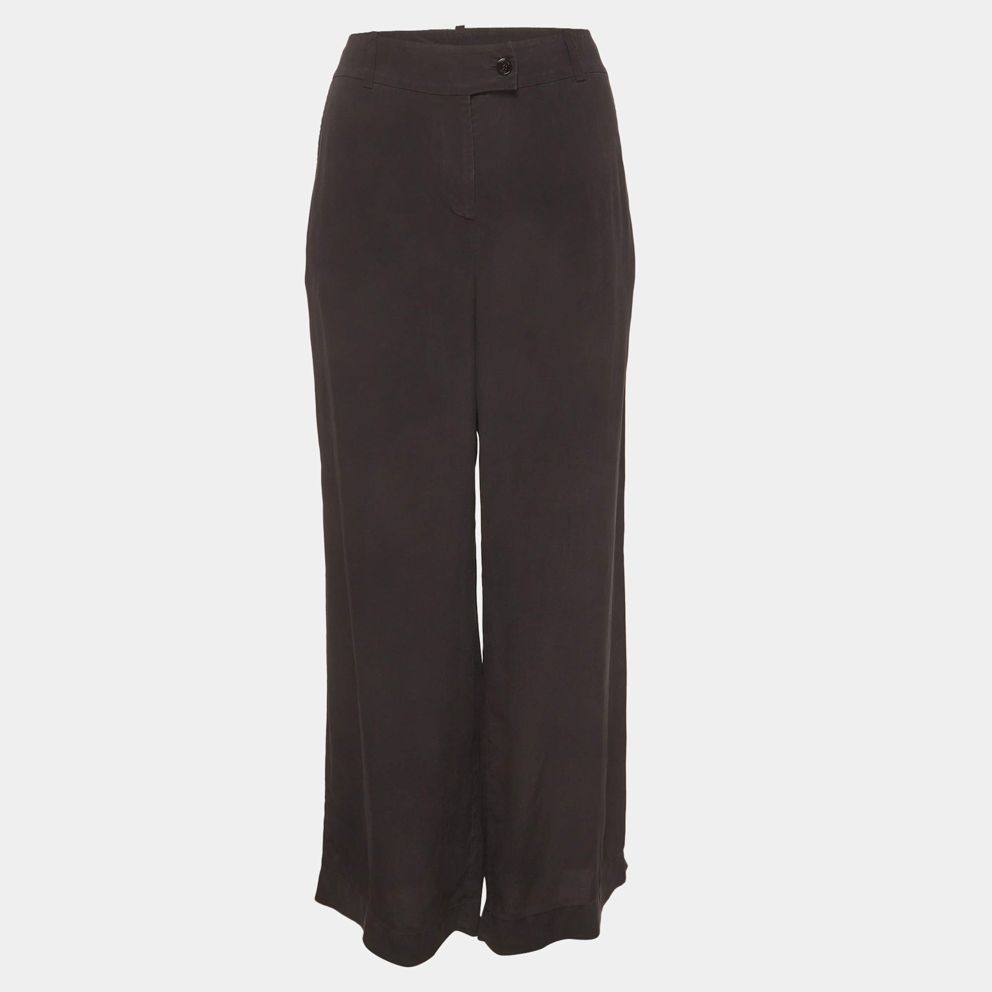 Pre Owned Emilio Pucci Black Crepe Straight Fit Trouser M 