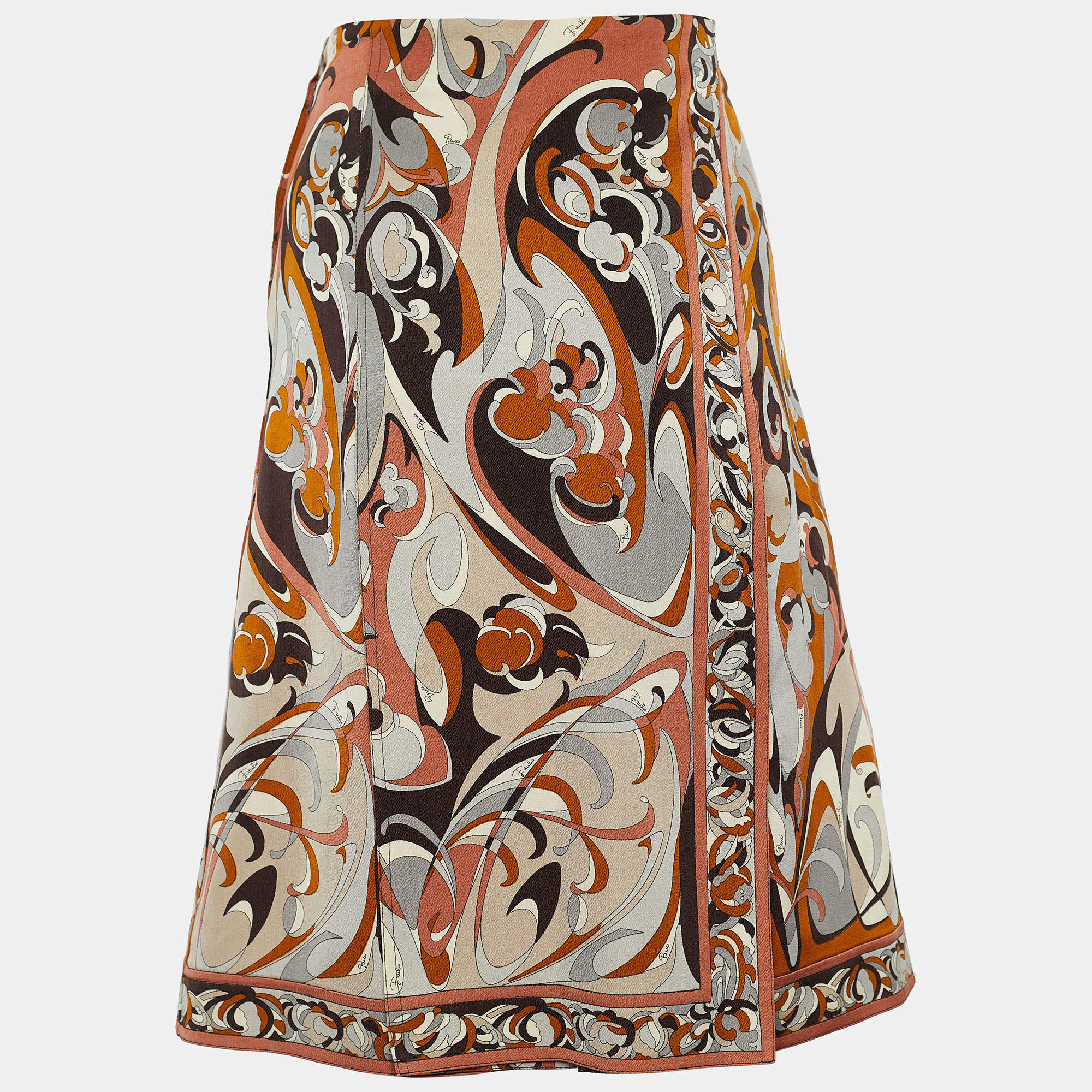Emilio Pucci Multicolor Printed Virgin Wool Skirt M