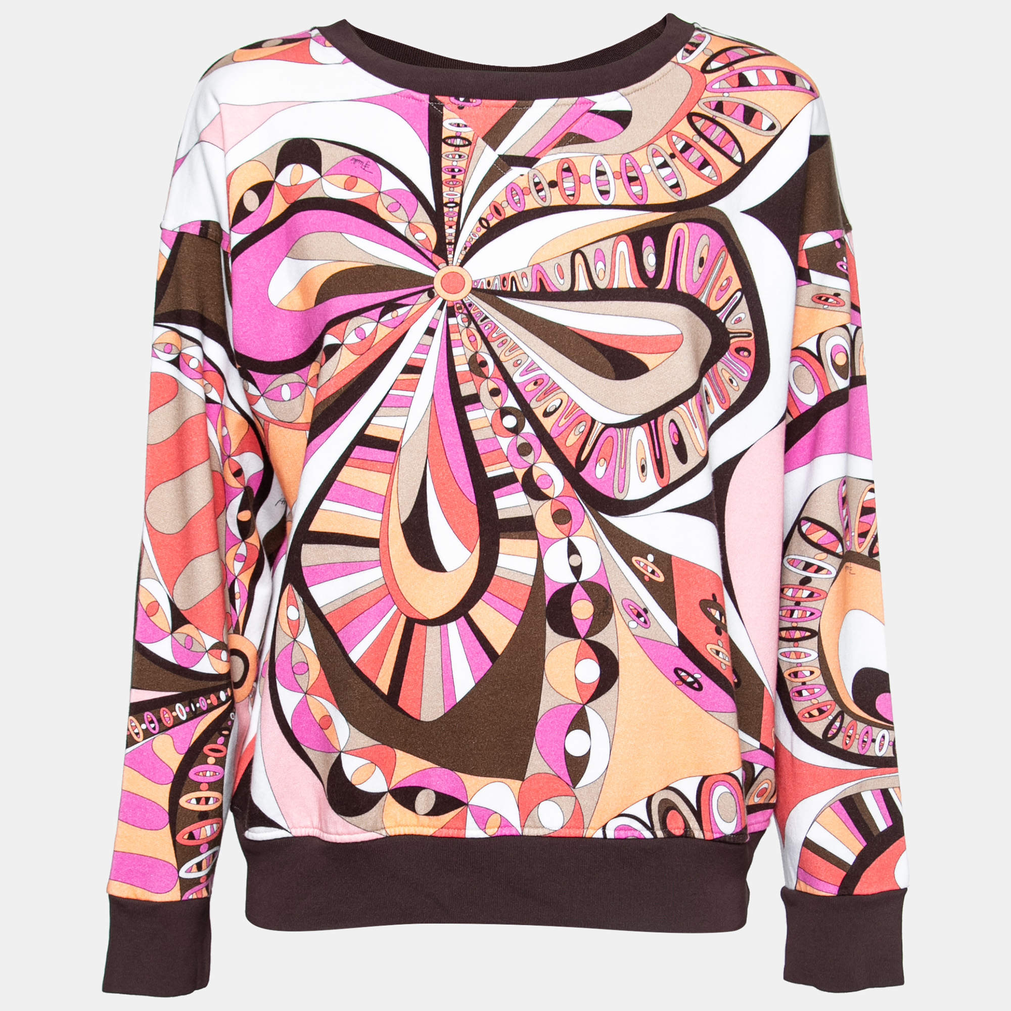 Emilio Pucci Multicolor Printed Cotton Sweatshirt M