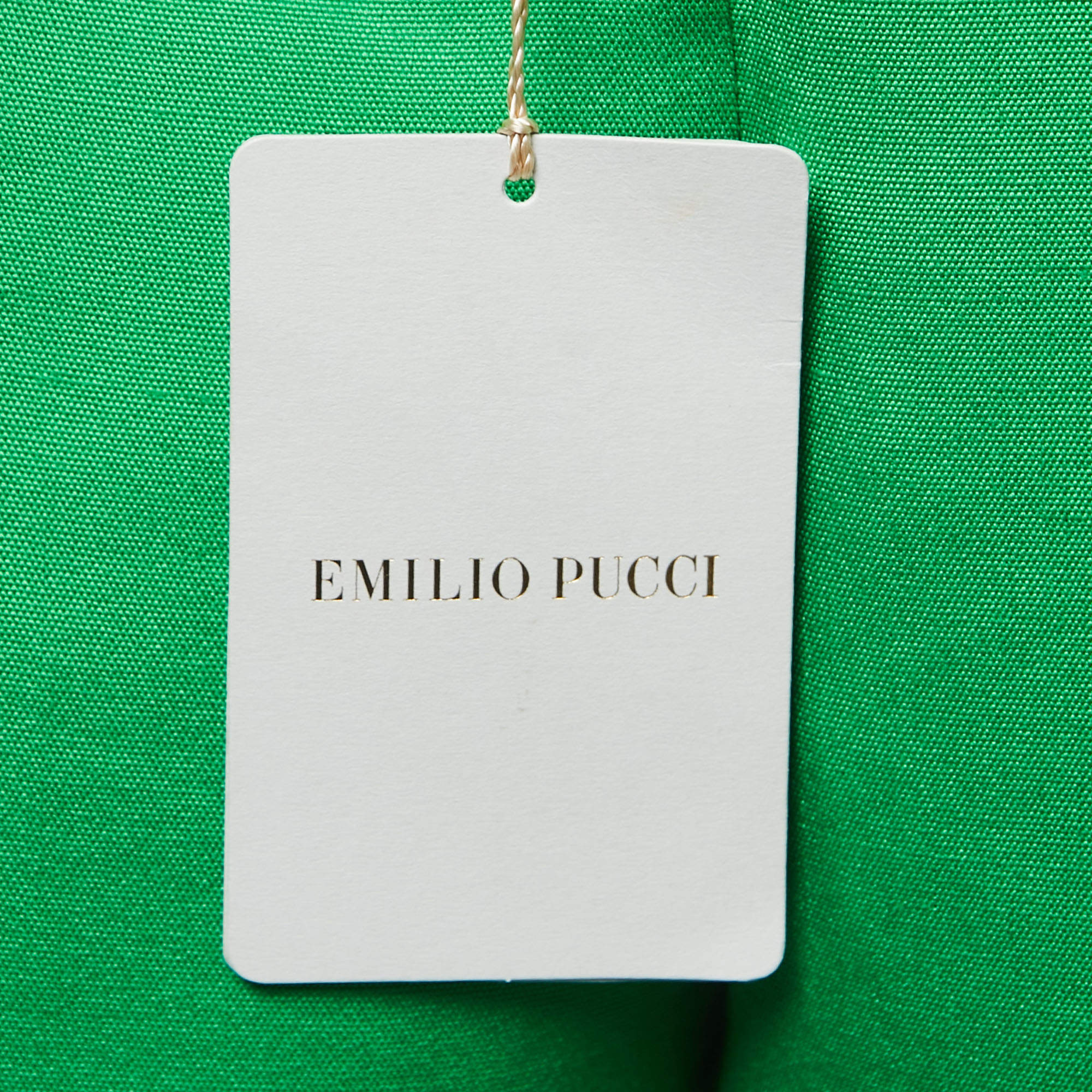 Pre Owned Emilio Pucci Green Silk Tailored Trousers M