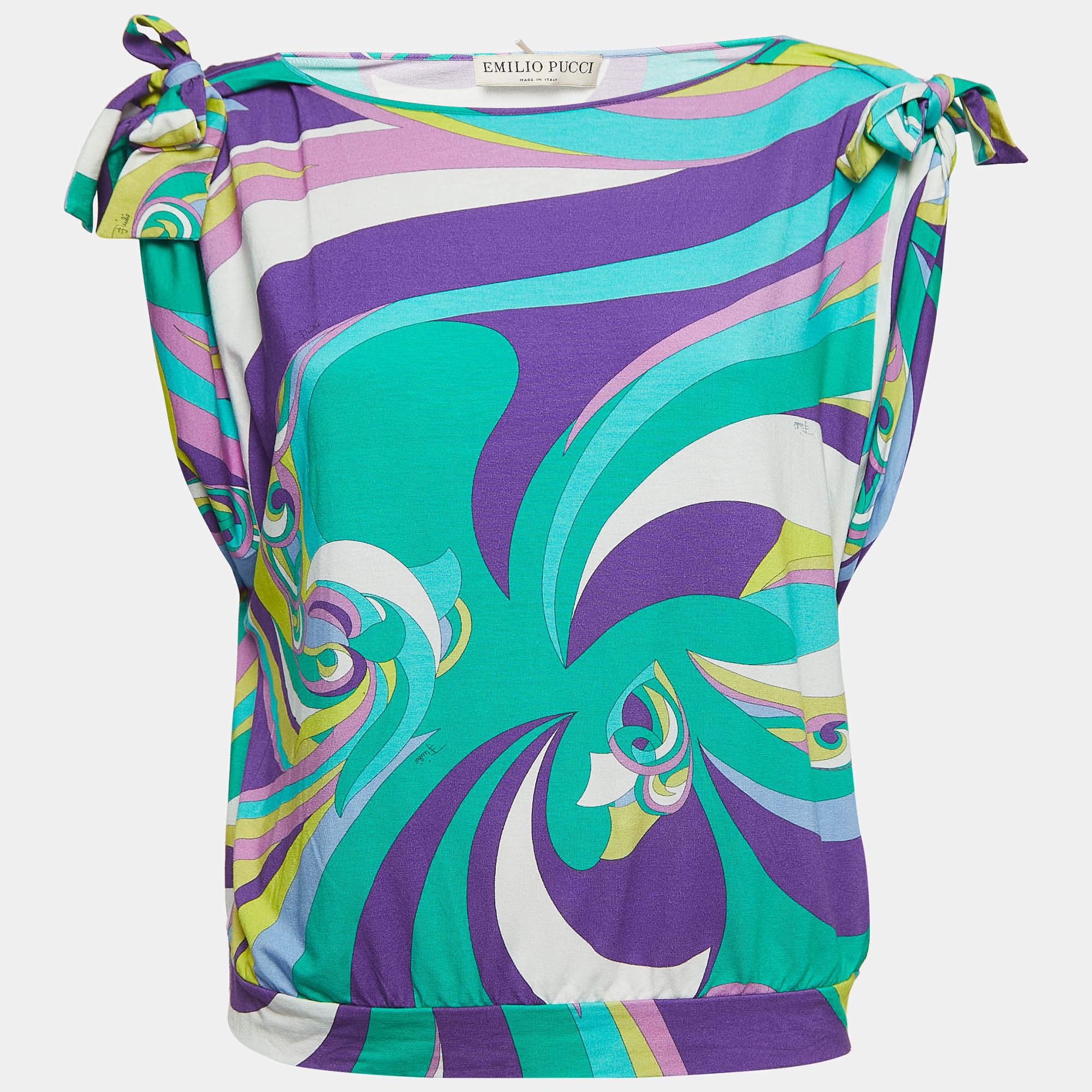 Emilio Pucci Multicolor Print Knit Top M