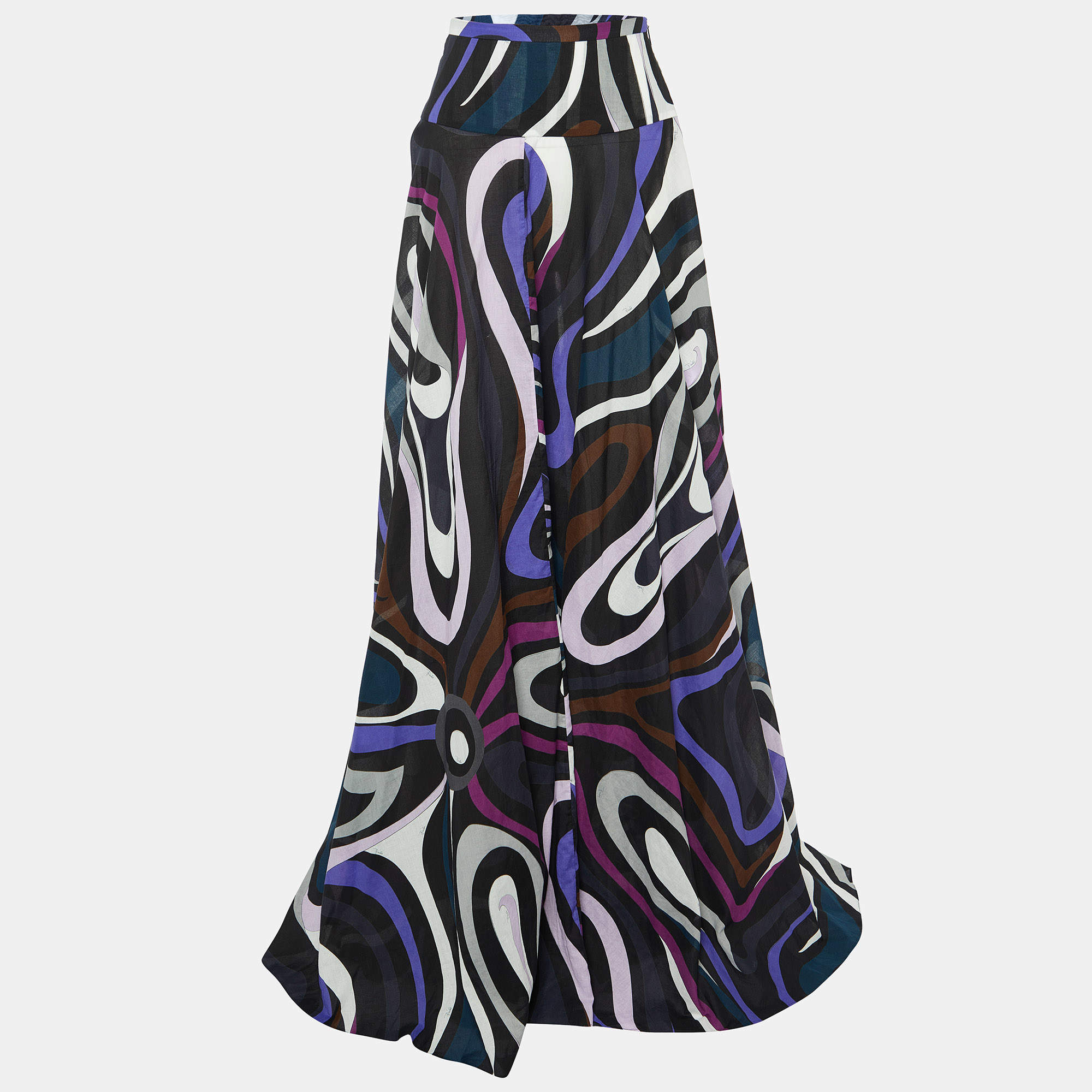 Emilio Pucci Multicolor Printed Cotton Maxi Skirt S