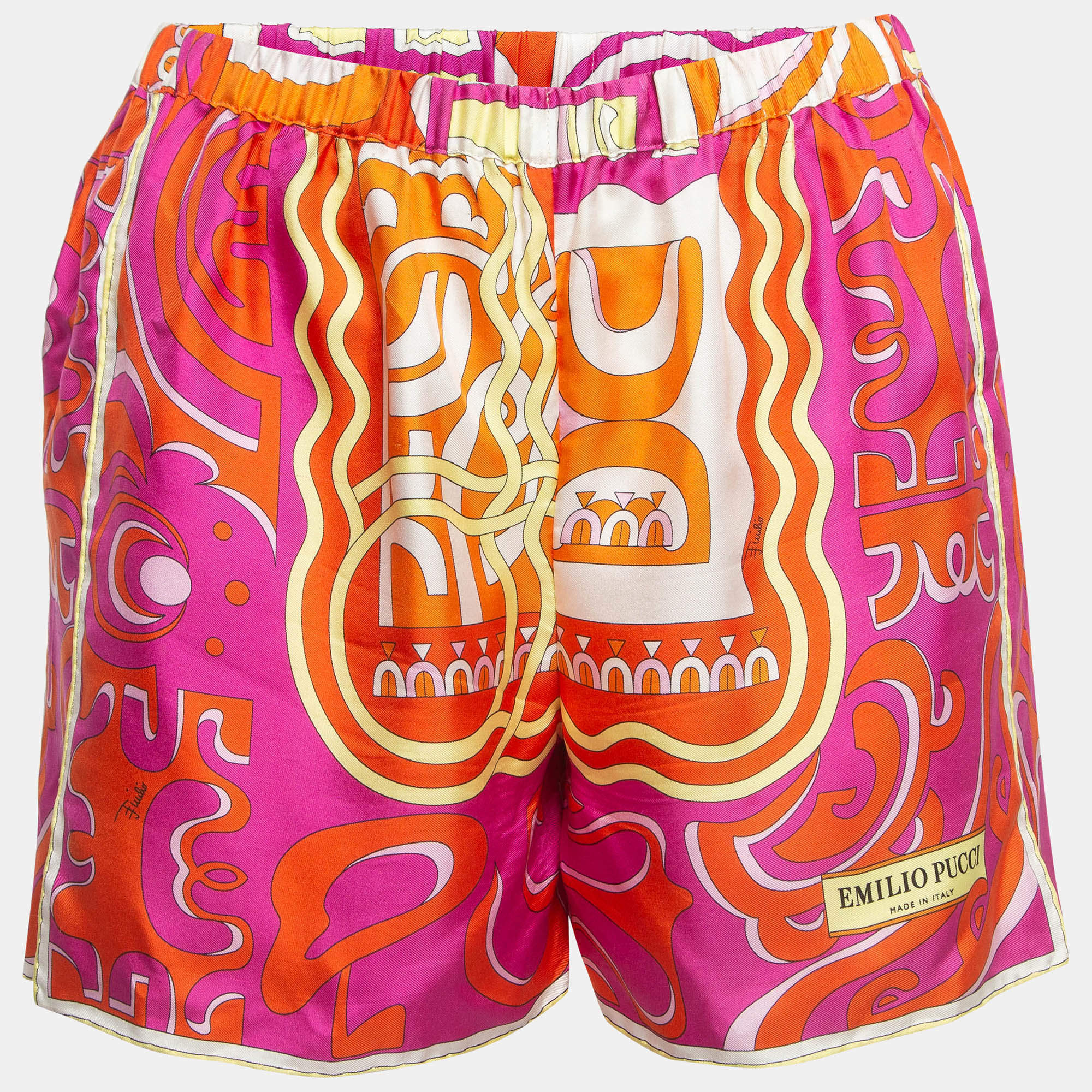 Emilio Pucci Multicolor Printed Silk Shorts S