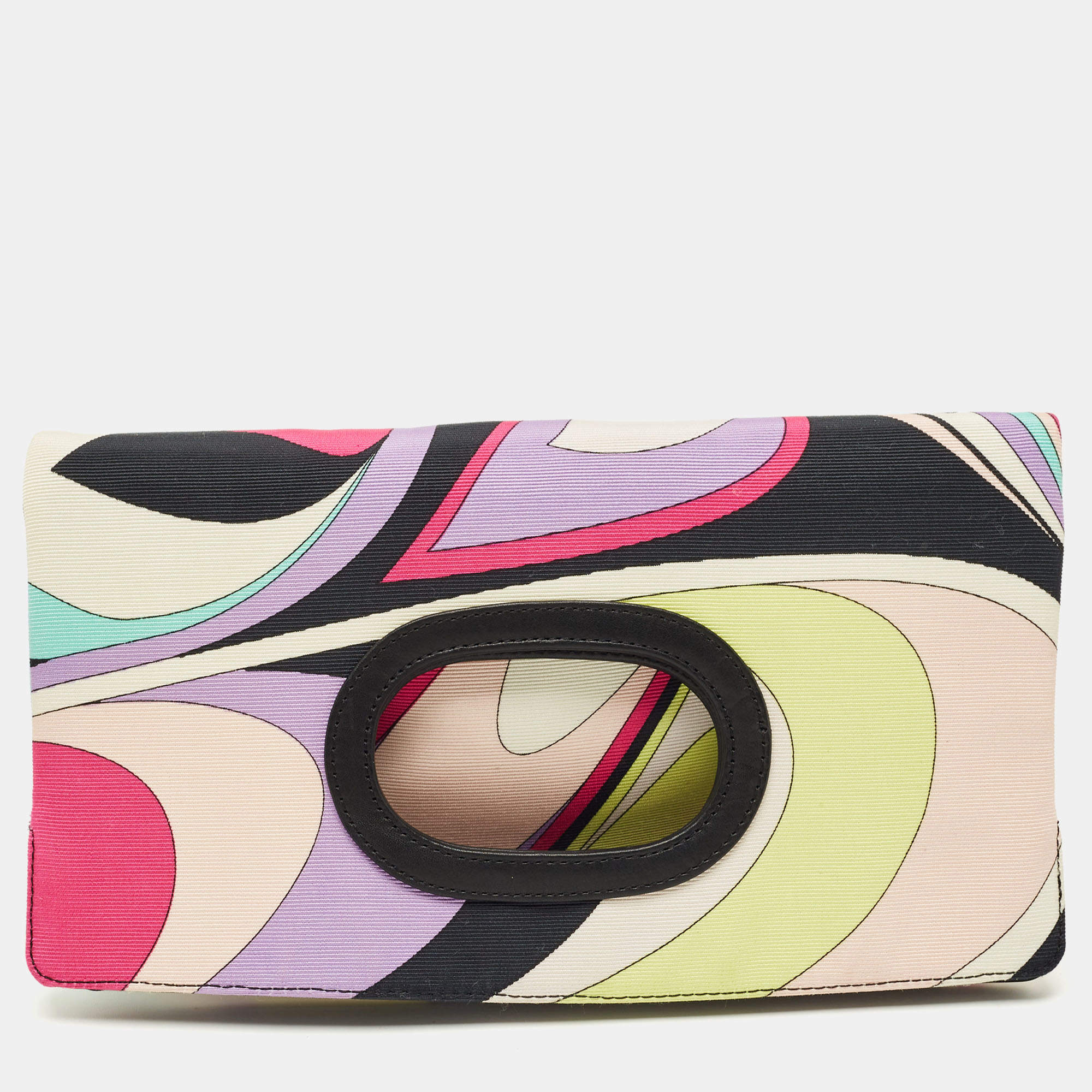Pre Owned Emilio Pucci Multicolor Fabric Fold Over Clutch