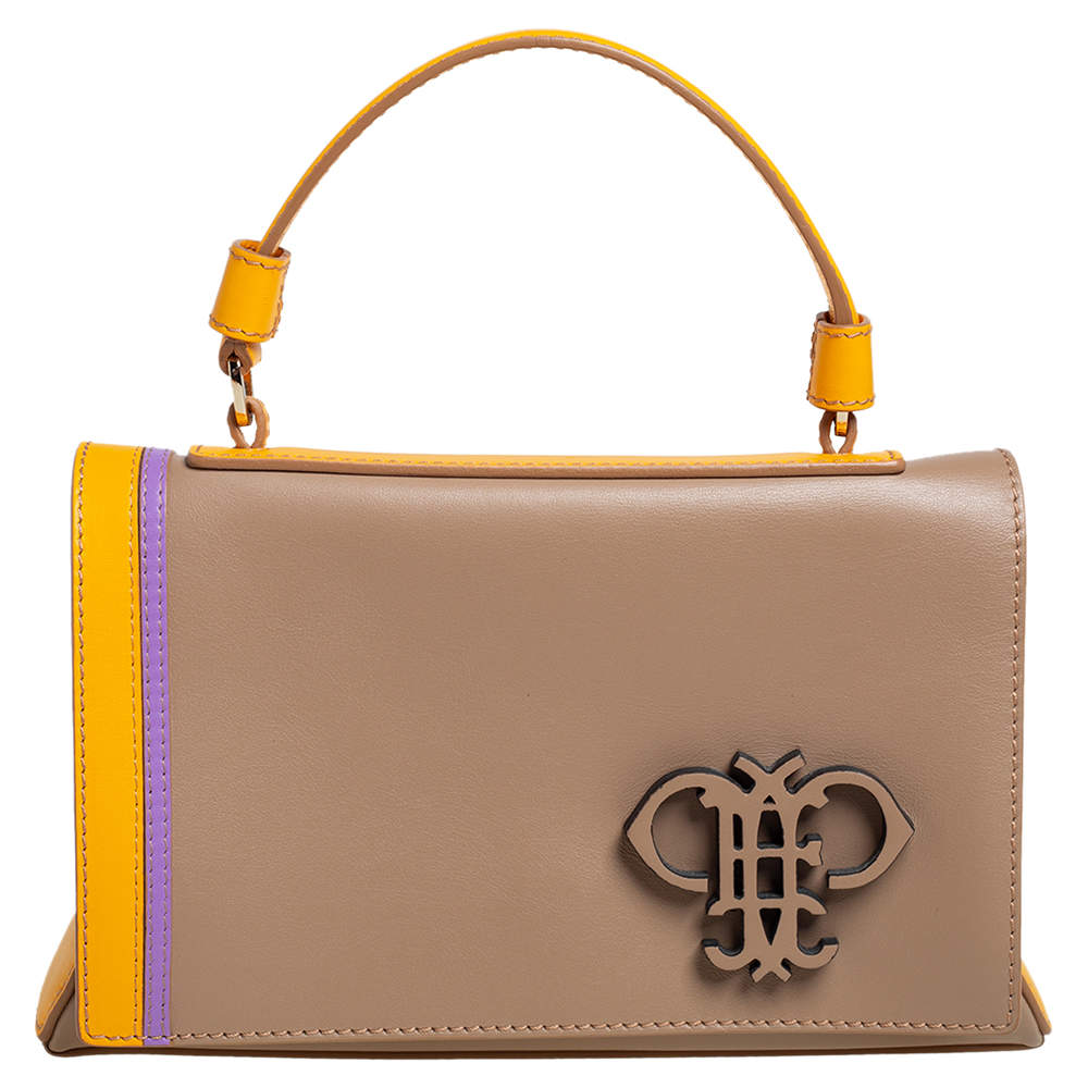 Emilio Pucci Tri Color Leather Mini Pilot Top Handle Bag