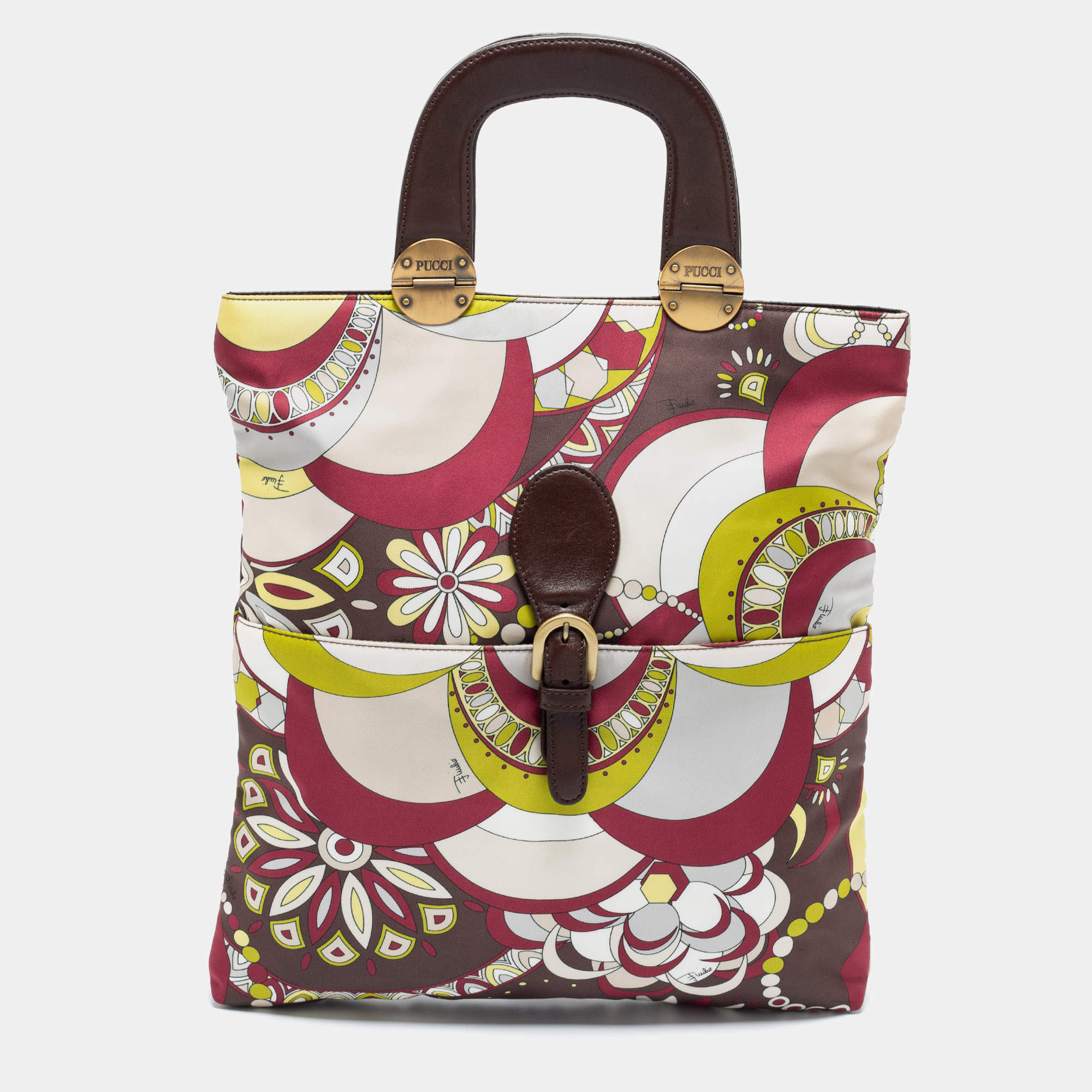 Emilio Pucci Multicolor Nylon Shopper Tote