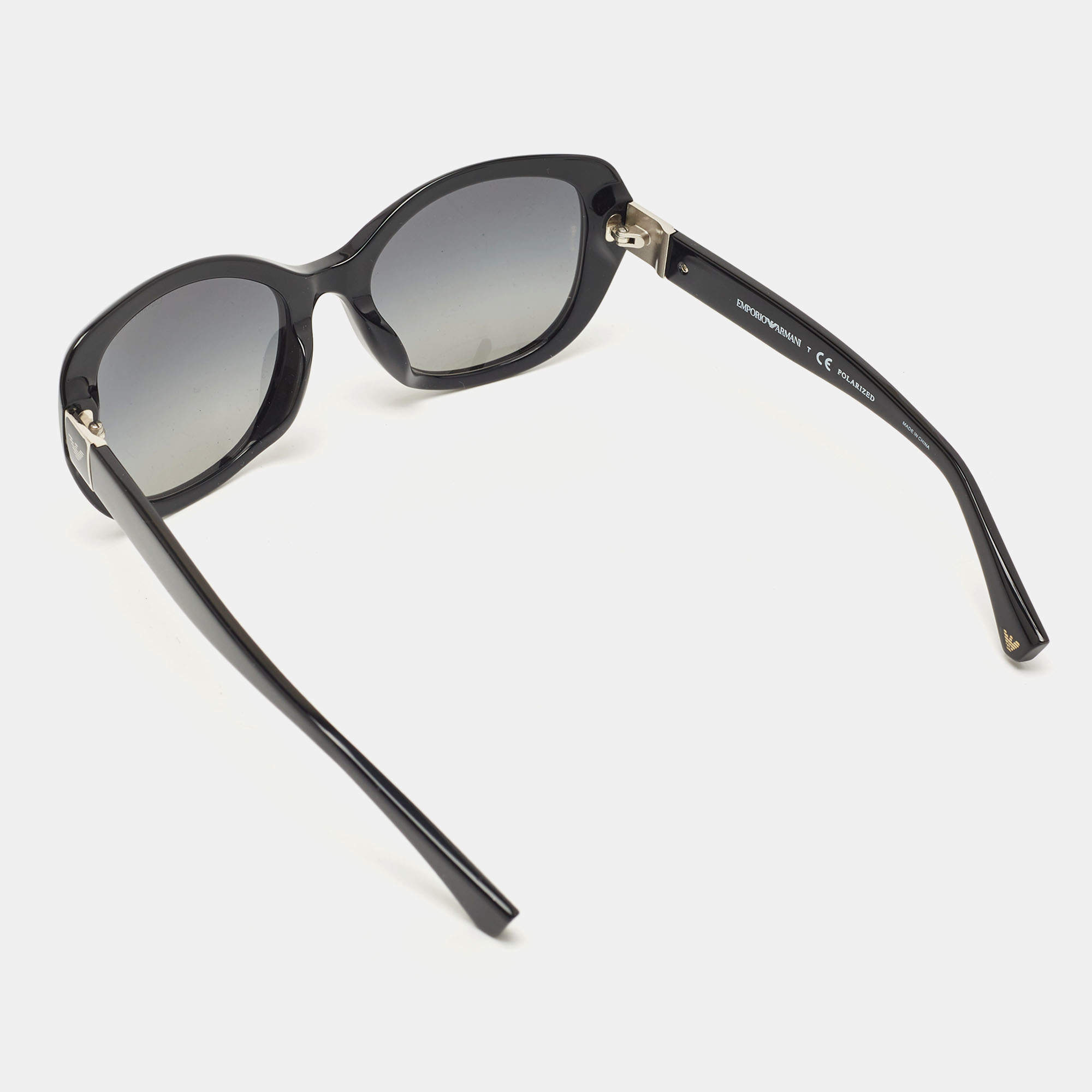 Emporio Armani Black Gradient Polarized Sunglasses Emporio Armani