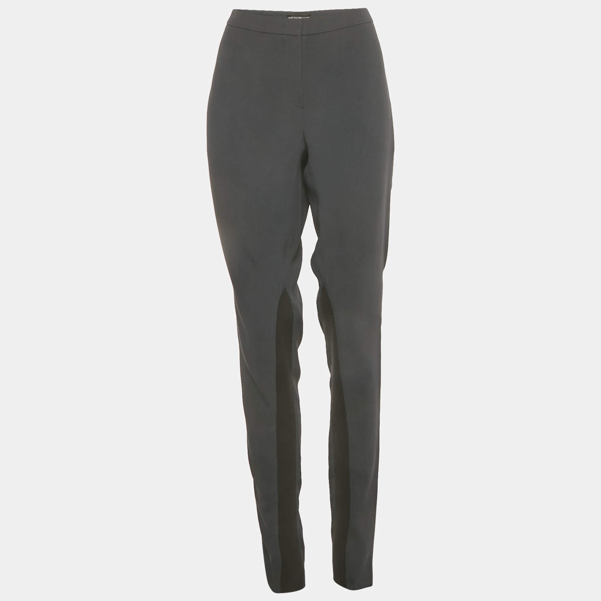 Pre Owned Emporio Armani Blue Crepe Trousers L