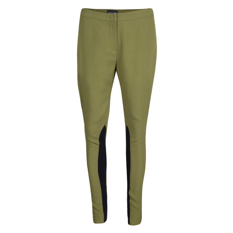 Pre Owned Emporio Armani Green Paneled Trousers M