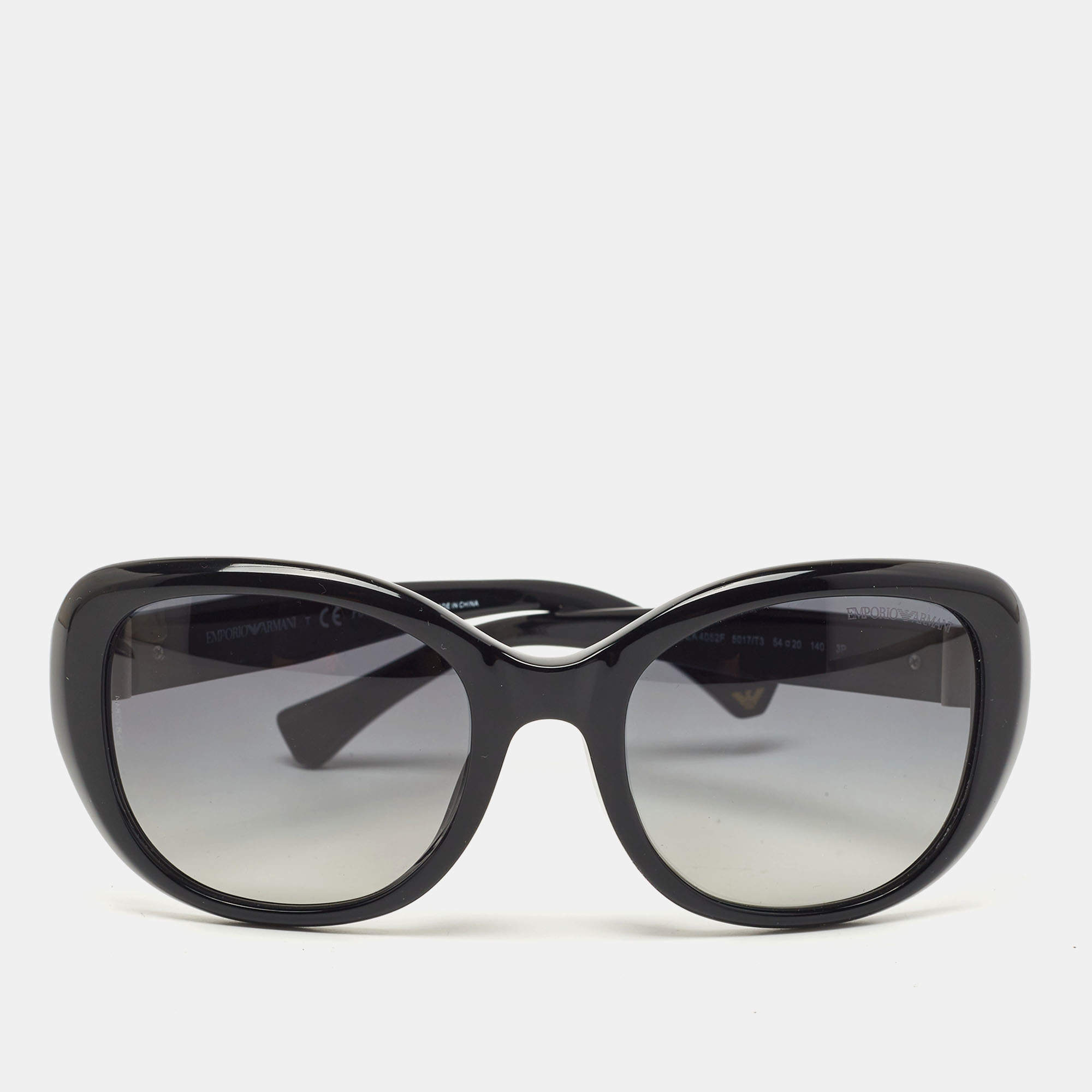 Pre Owned Emporio Armani Black Gradient Polarized Sunglasses