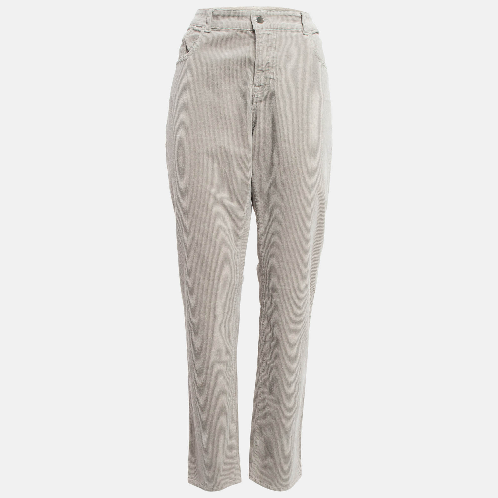 Emporio Armani Beige Corduroy High Rise Skinny Jeans L Waist 32"