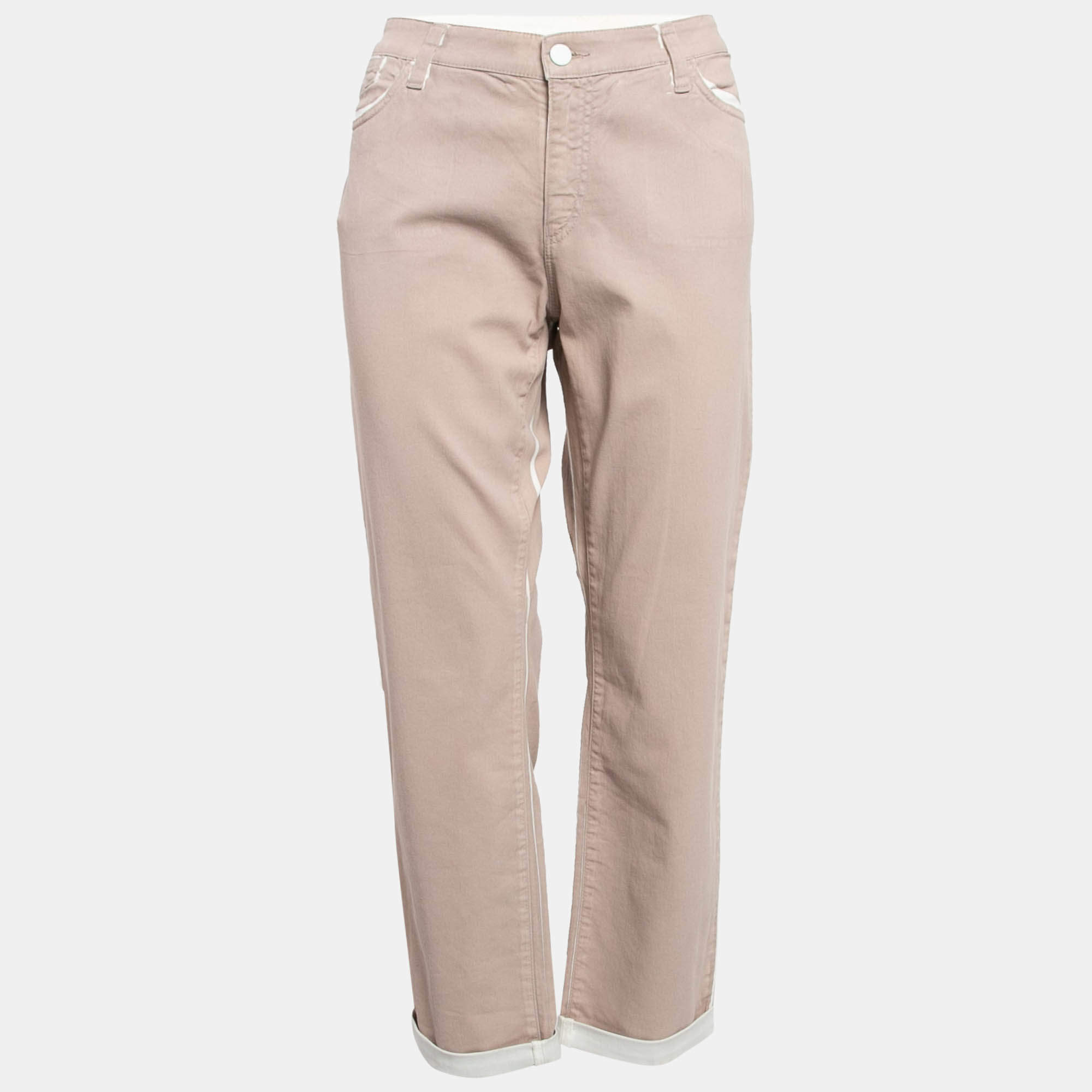 Emporio Armani Pink Denim Crop Jeans L Waist 34"