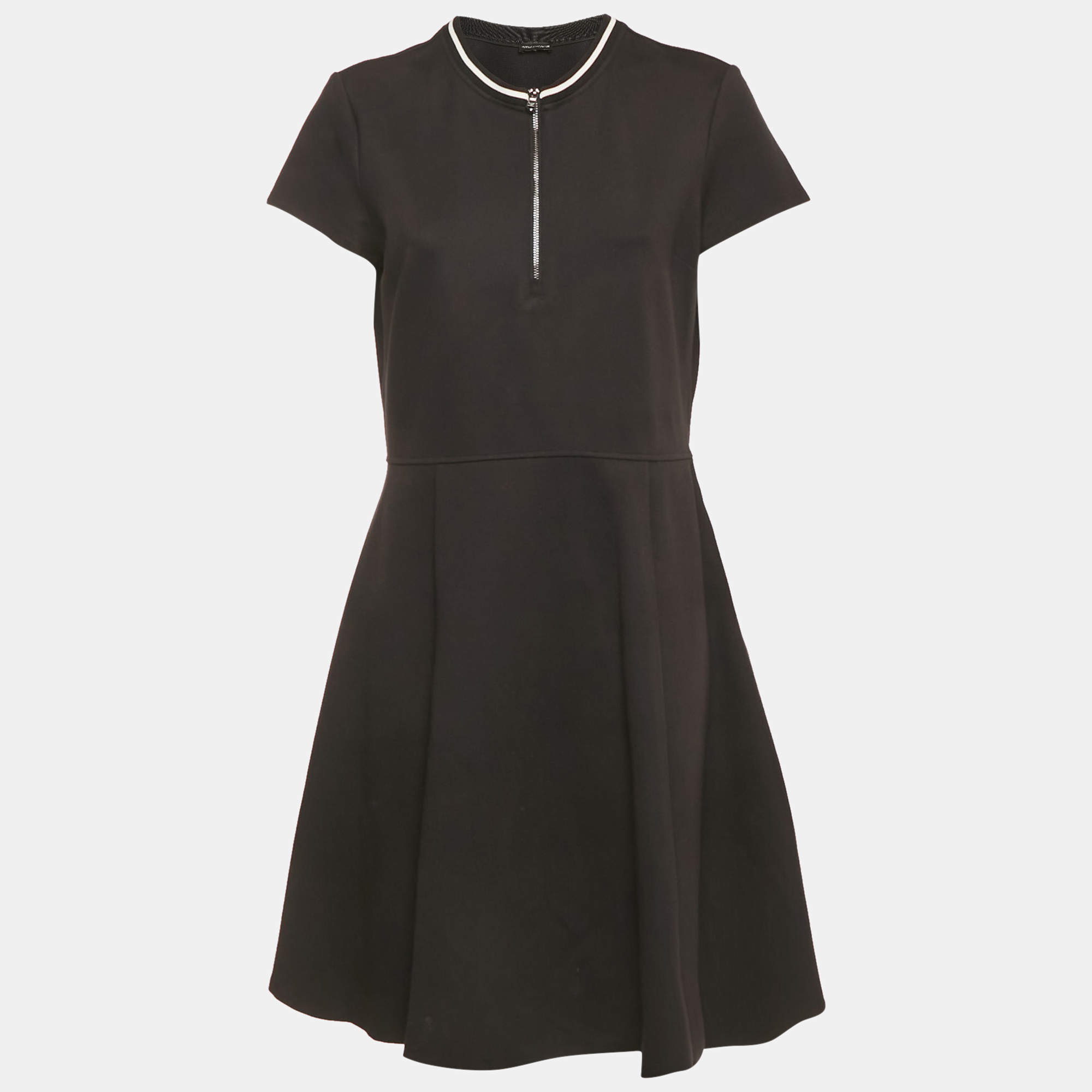 Pre Owned Emporio Armani Black Knit Short Dress M