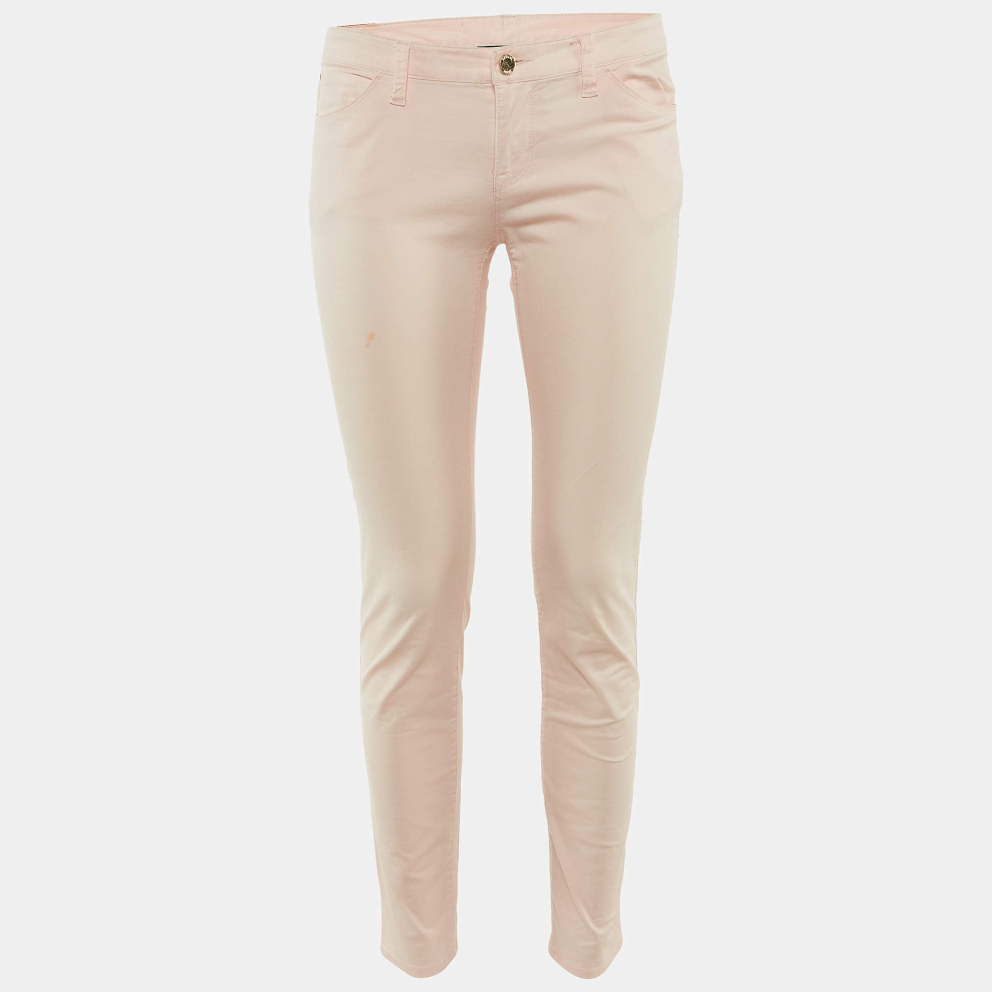 Pre Owned Emporio Armani Blush Pink Cotton Skinny Jeans M 