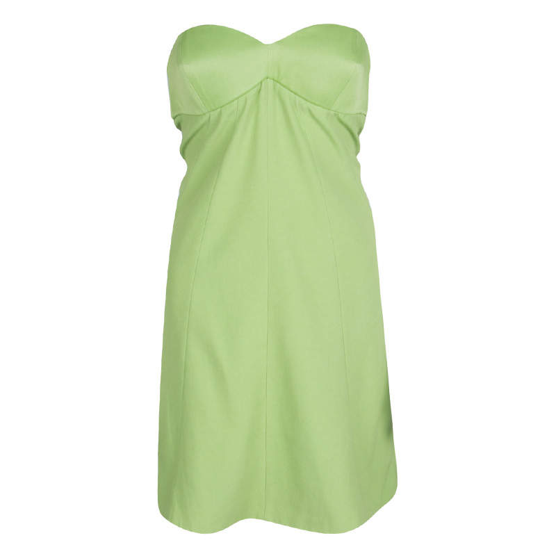Emporio Armani Green Strapless Dress M