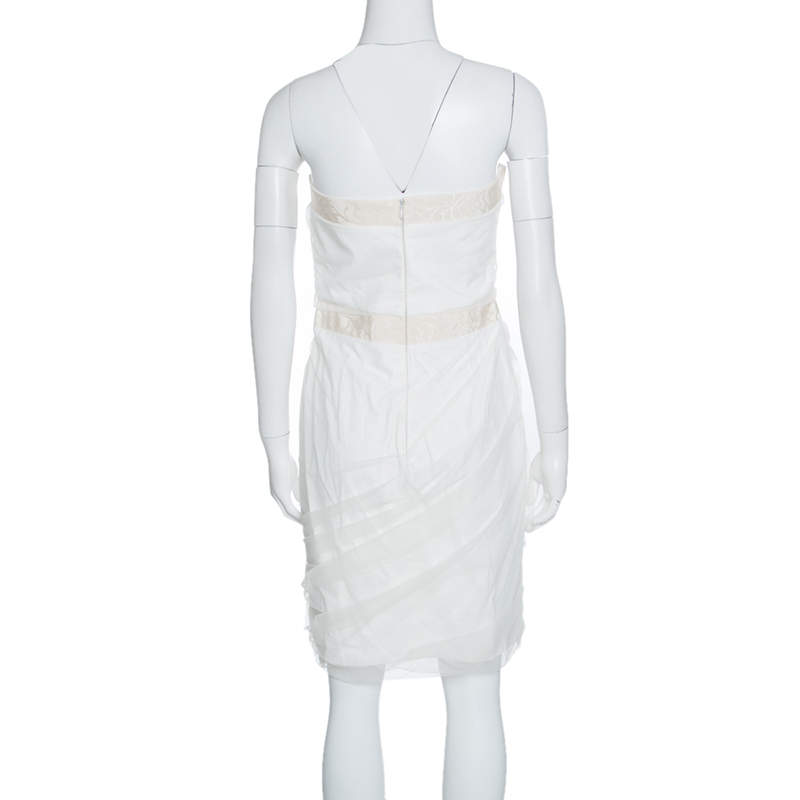 Emporio Armani White Draped Tulle Strapless Dress M Emporio Armani | TLC