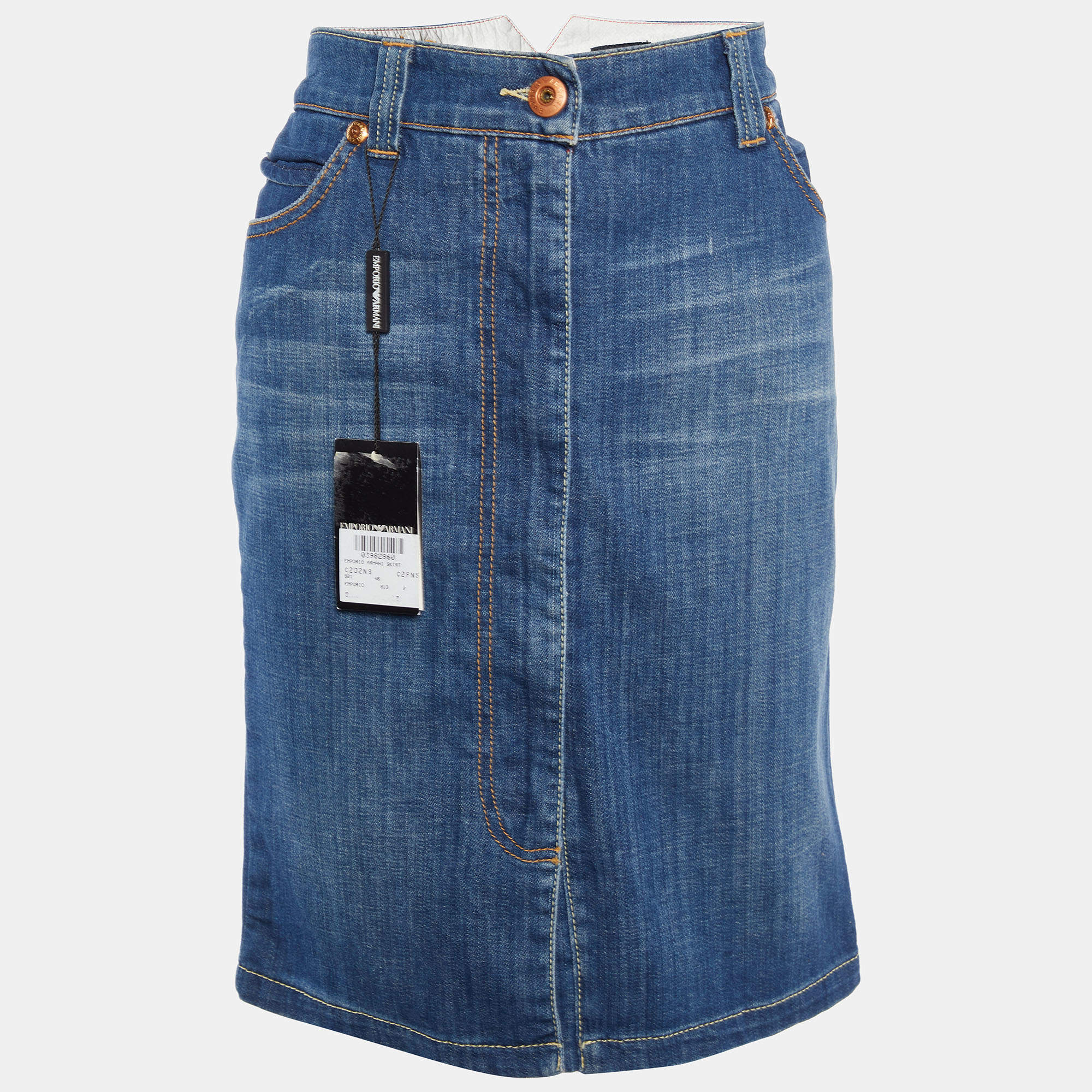 Armani denim pencil discount skirt