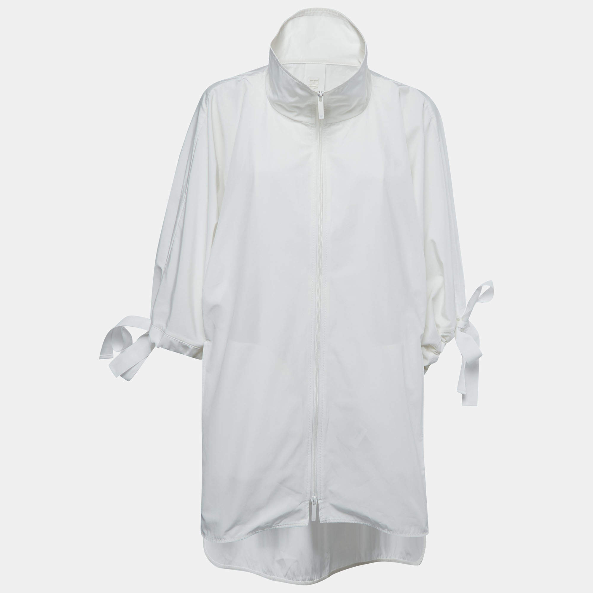 Pre Owned Emporio Armani White Synthetic Oversized Jacket M