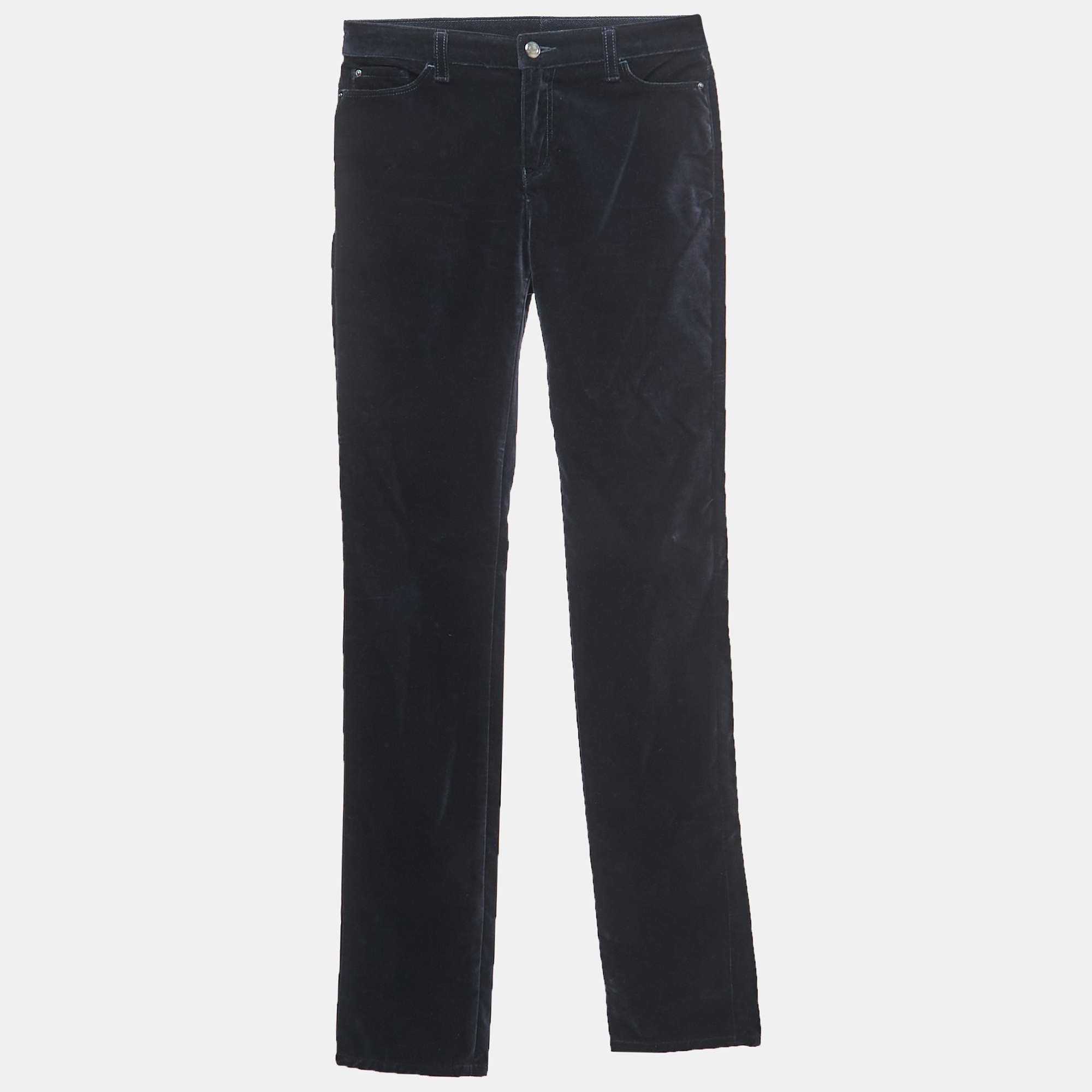 Emporio Armani Navy Blue Velvet Jeans S Waist 26"